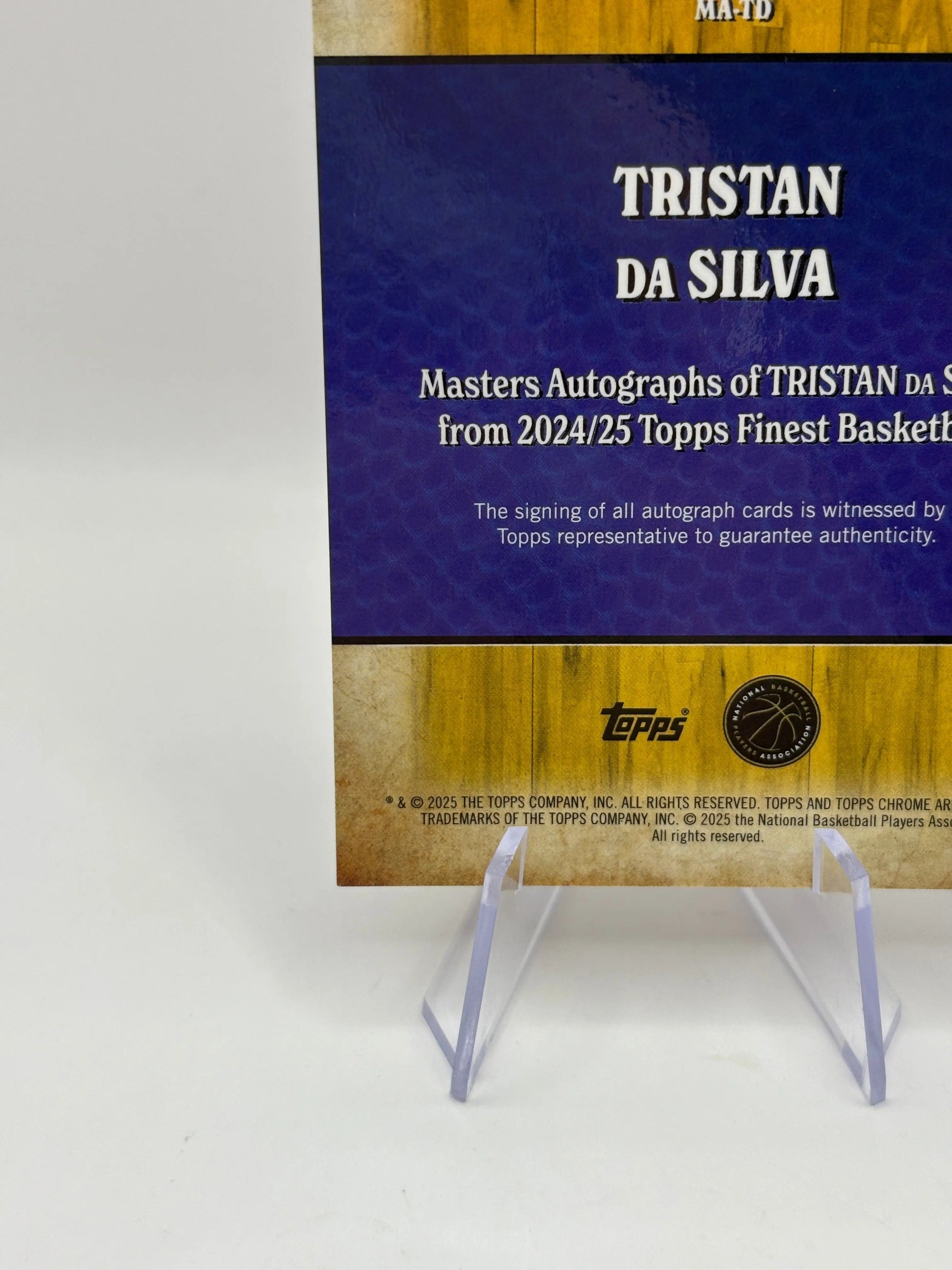 2024-25 Topps Finest Masters Autograph #MA-TD Tristan Da Silva Rookie Auto FRENLY BRICKS - Open 7 Days