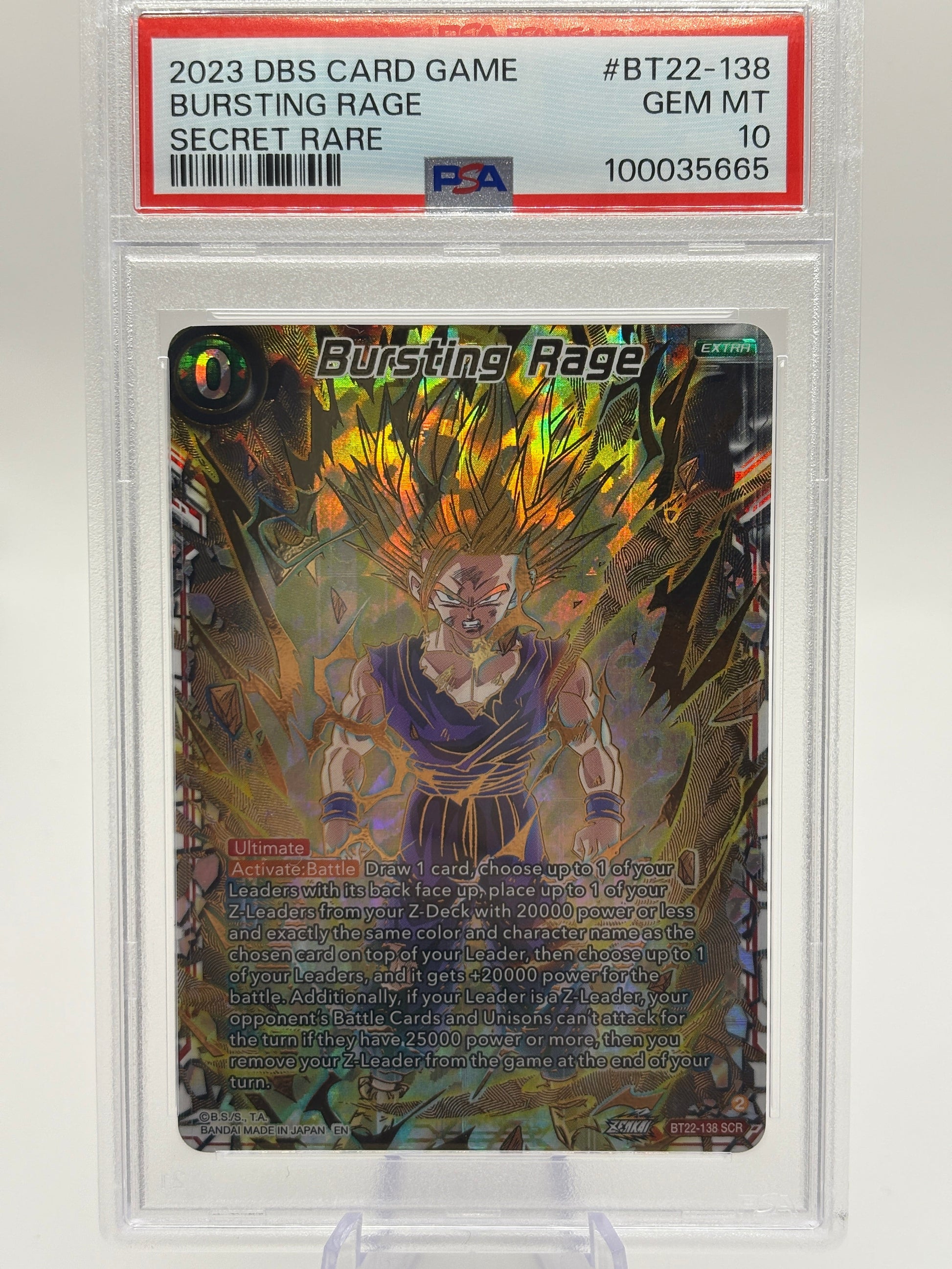 2023 DBS Card Game Bursting Rage BT22-138 SCR PSA 10 FRENLY BRICKS - Open 7 Days