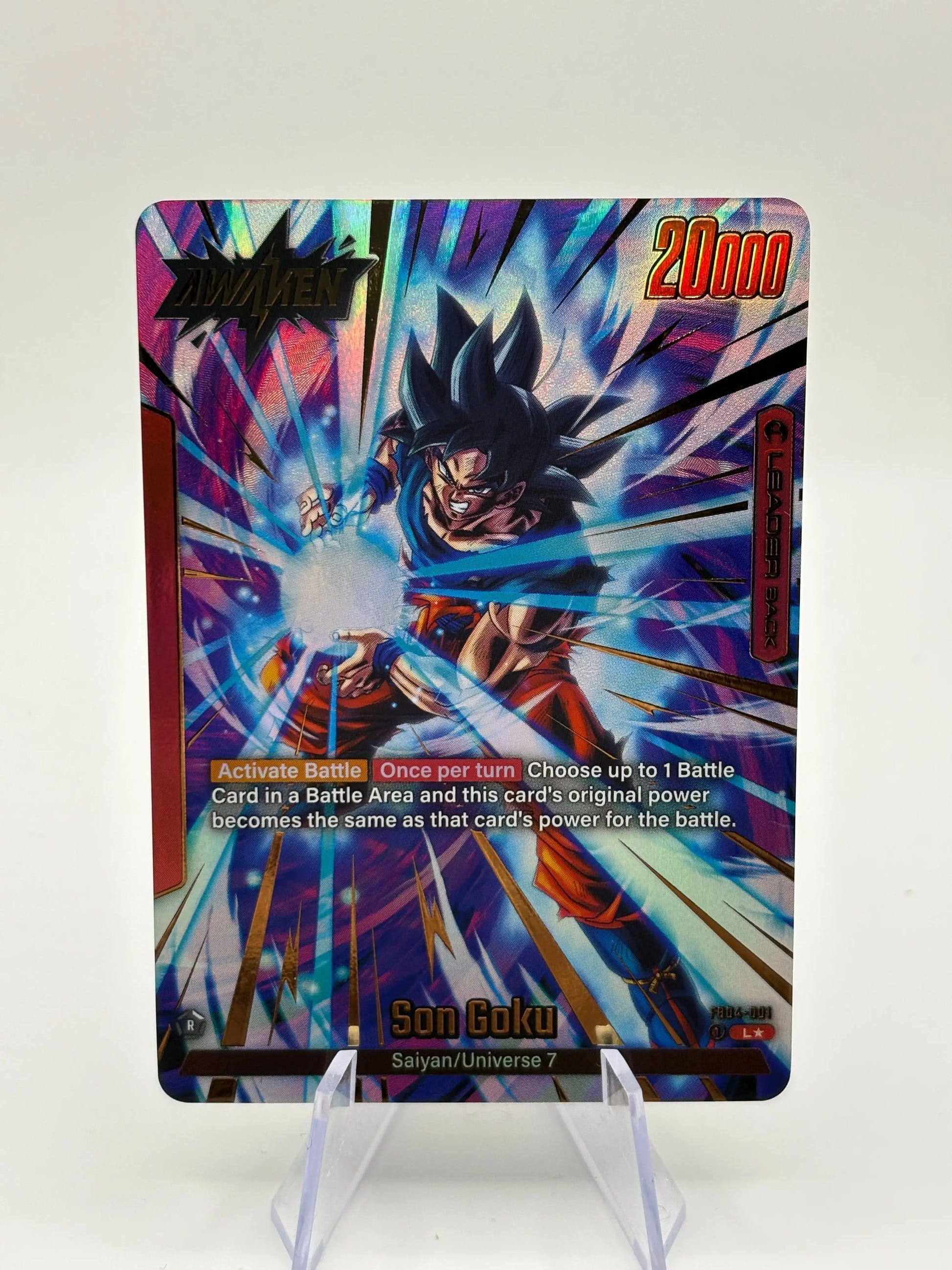 Dragon Ball Super Fusion World - Son Goku FB04-001 L* Alt Art NM FRENLY BRICKS - Open 7 Days image 1