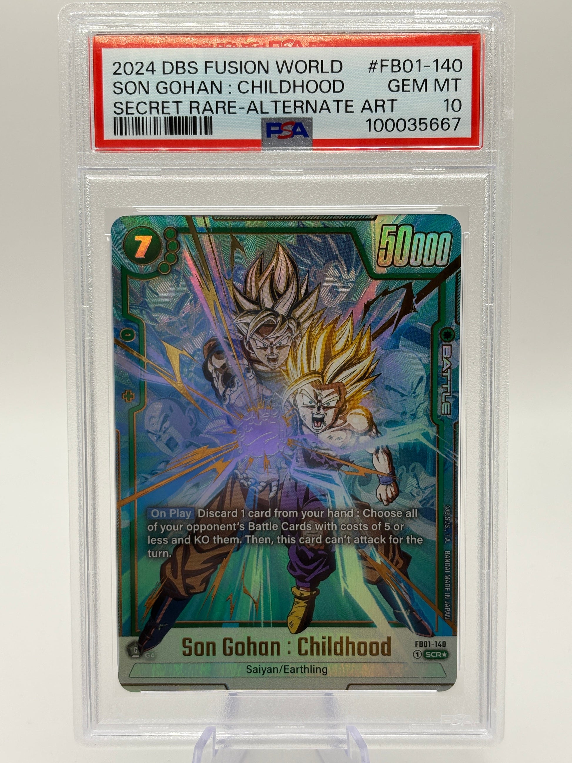 2024 DBS Fusion World Son Gohan : Childhood FB01-140 SCR Alt Art PSA 10 FRENLY BRICKS - Open 7 Days