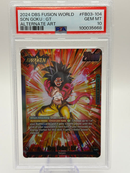 2024 DBS Fusion World Son Goku : GT FB03-104 Leader Alt Art PSA 10 FRENLY BRICKS - Open 7 Days