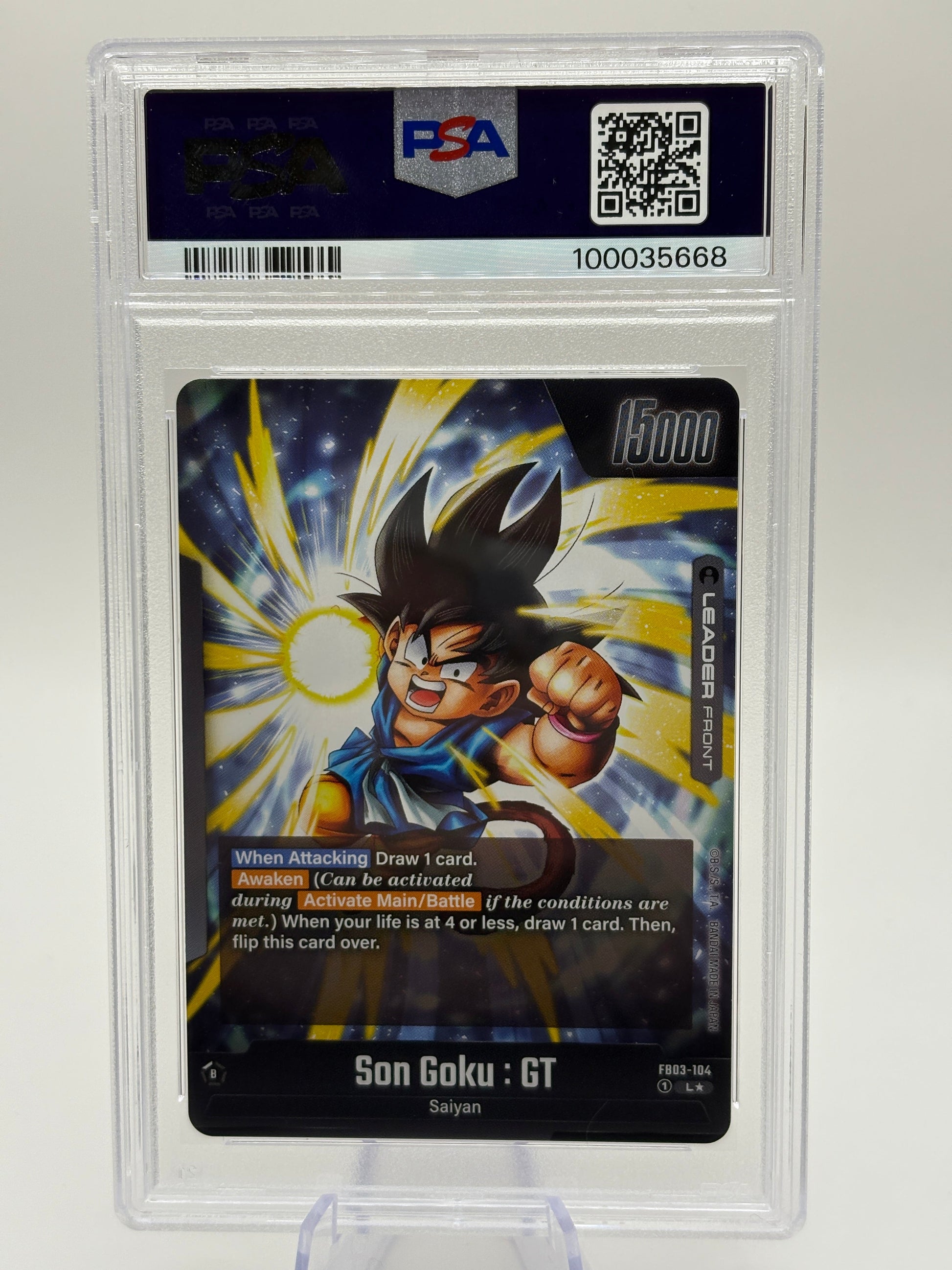 2024 DBS Fusion World Son Goku : GT FB03-104 Leader Alt Art PSA 10 FRENLY BRICKS - Open 7 Days