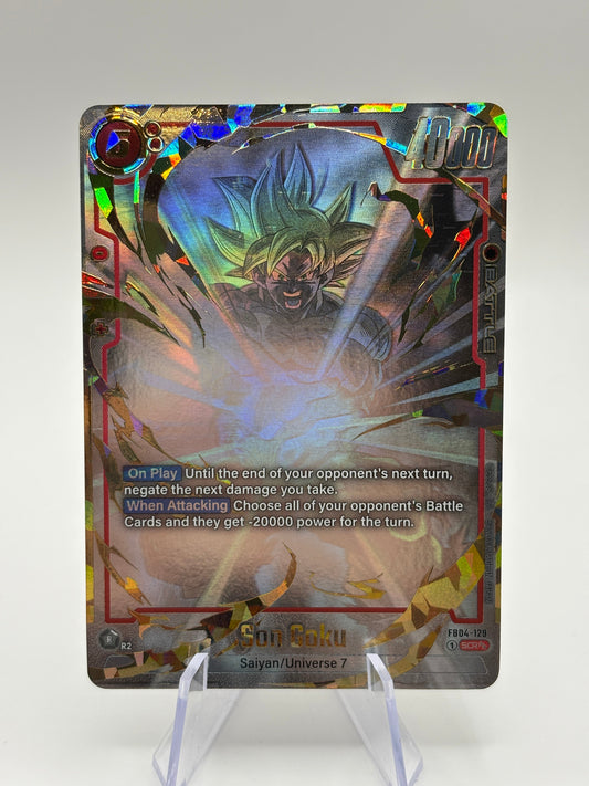Dragon Ball Super Fusion World - Son Goku FB04-129 SCR** NM FRENLY BRICKS - Open 7 Days