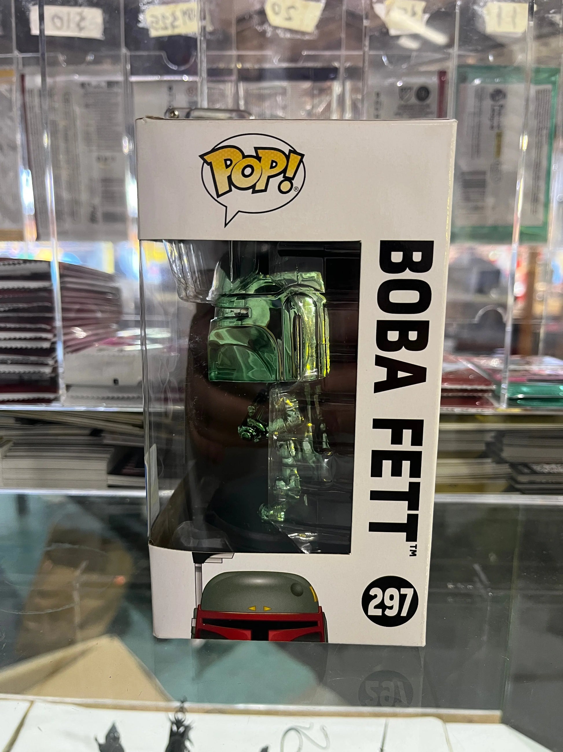 Funko Pop! Star Wars Boba Fett #297 Green Chrome Summer Con 2019 FRENLY BRICKS - Open 7 Days
