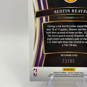 2024-25 Panini Select Basketball Austin Reaves Maroon /85 Mezzanine Level LA Lakers FRENLY BRICKS - Open 7 Days