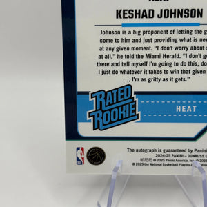 2024-25 Panini Donruss Optic Basketball #326 Keshad Johnson Rated Rookie Auto FRENLY BRICKS - Open 7 Days