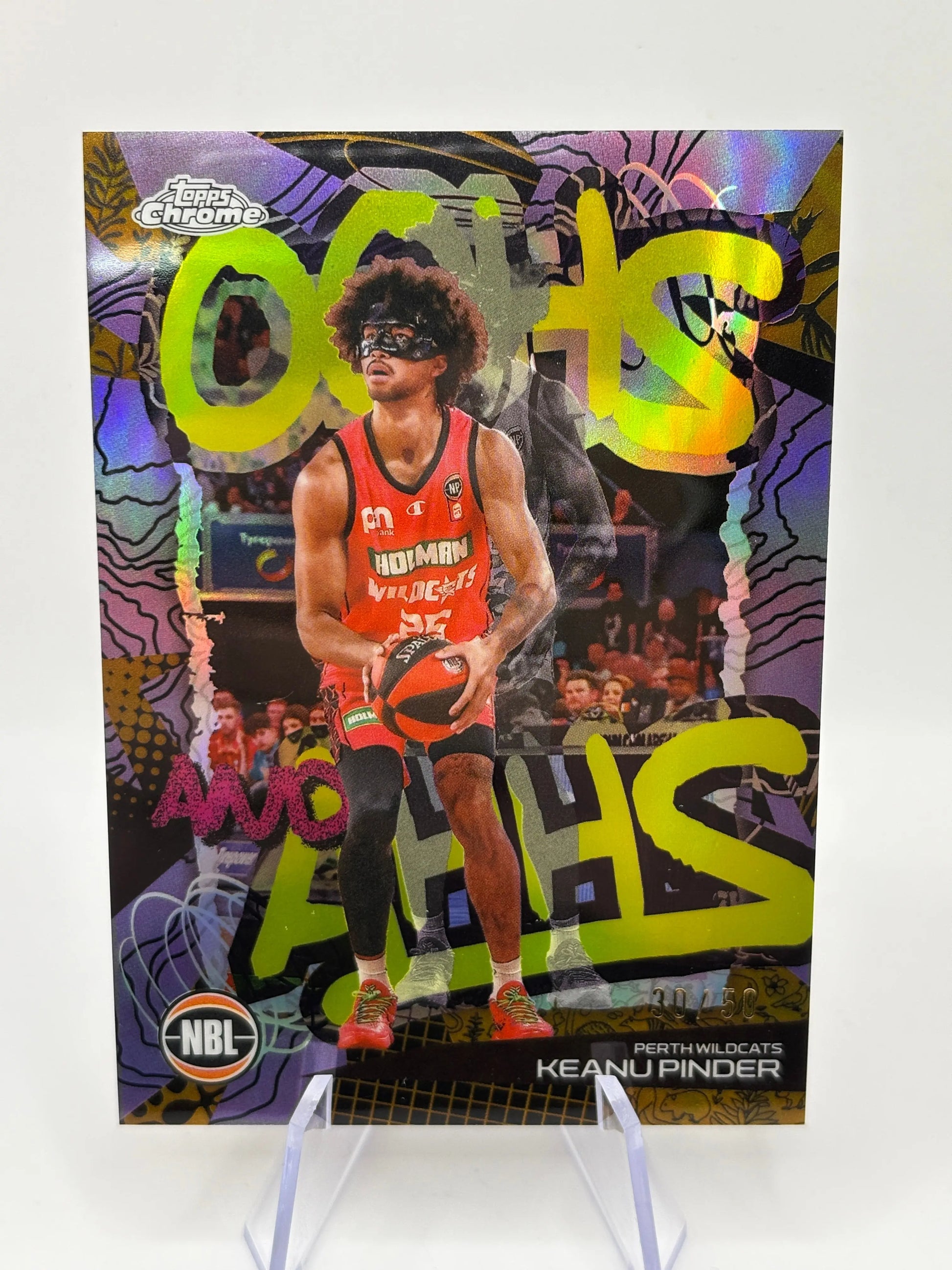 2024/25 Topps Chrome NBL Keanu Pinder Oohs Ahhs Gold Refractor #/50 Wildcats FRENLY BRICKS - Open 7 Days