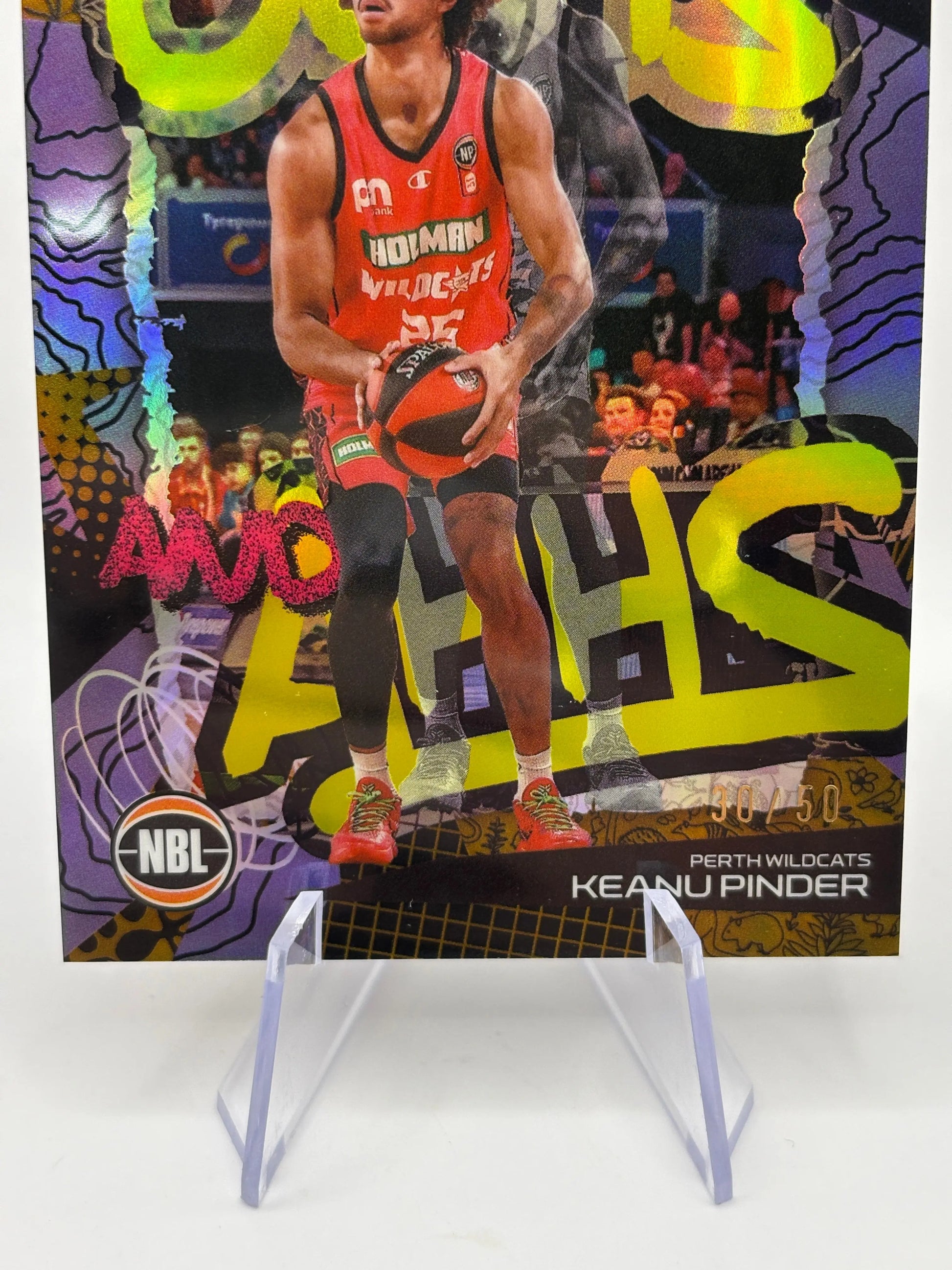 2024/25 Topps Chrome NBL Keanu Pinder Oohs Ahhs Gold Refractor #/50 Wildcats FRENLY BRICKS - Open 7 Days