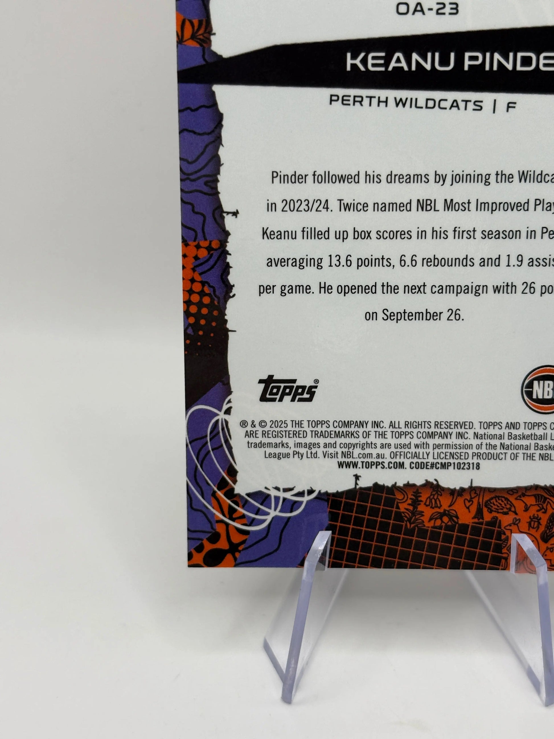 2024/25 Topps Chrome NBL Keanu Pinder Oohs Ahhs Gold Refractor #/50 Wildcats FRENLY BRICKS - Open 7 Days