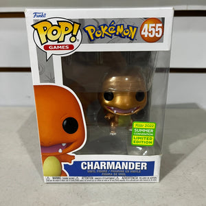Funko Pop! CHARMANDER #455 Pokemon Metallic 2022 Summer Con Exclusive FRENLY BRICKS - Open 7 Days