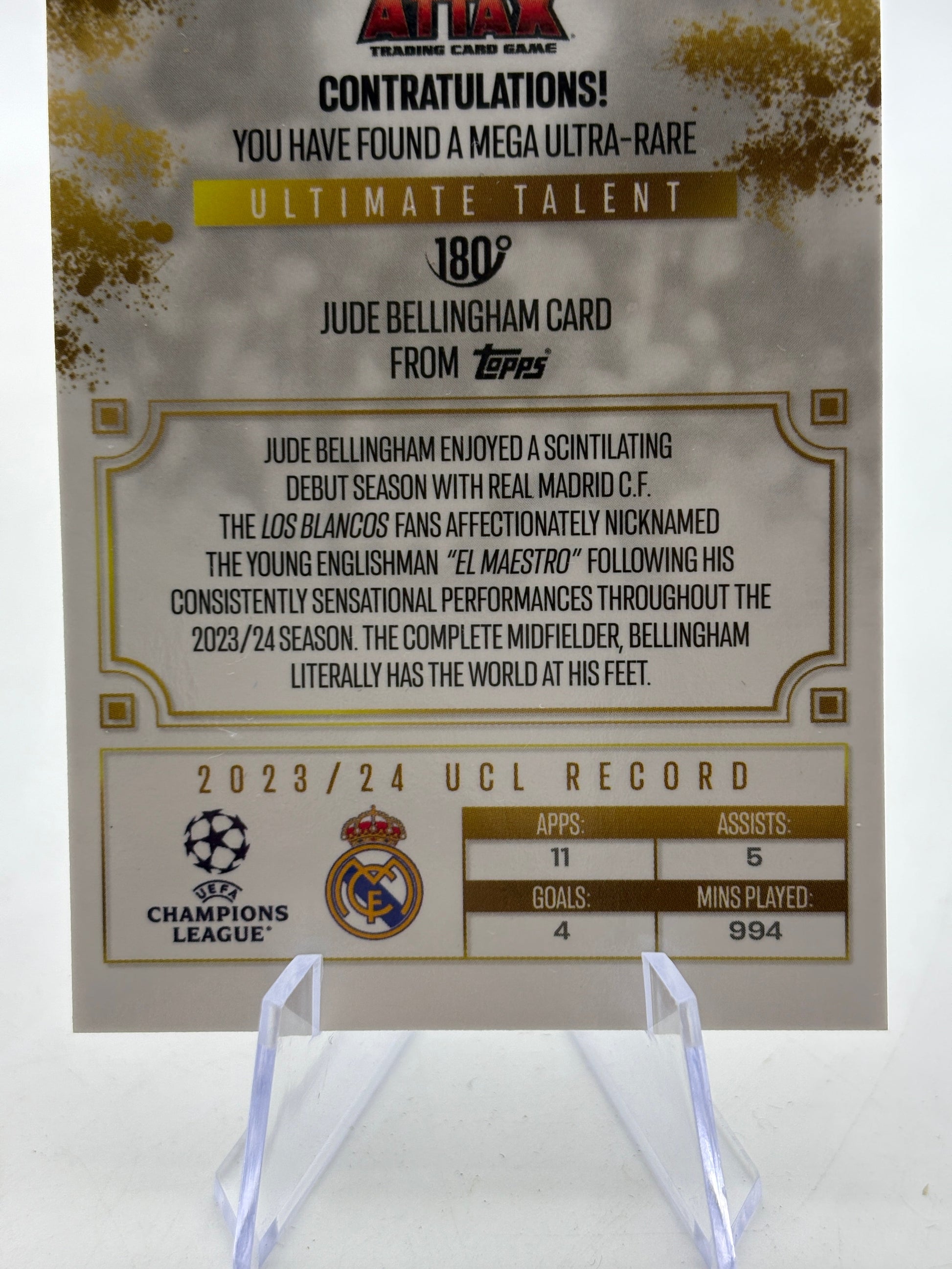 Match Attax 2024-25 Jude Bellingham El Maestro De Madrid UTB-JB FRENLY BRICKS - Open 7 Days