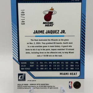 2024-25 Donruss Optic Lime Green #22 Jaime Jaquez Jr. 149/149 HEAT FRENLY BRICKS - Open 7 Days