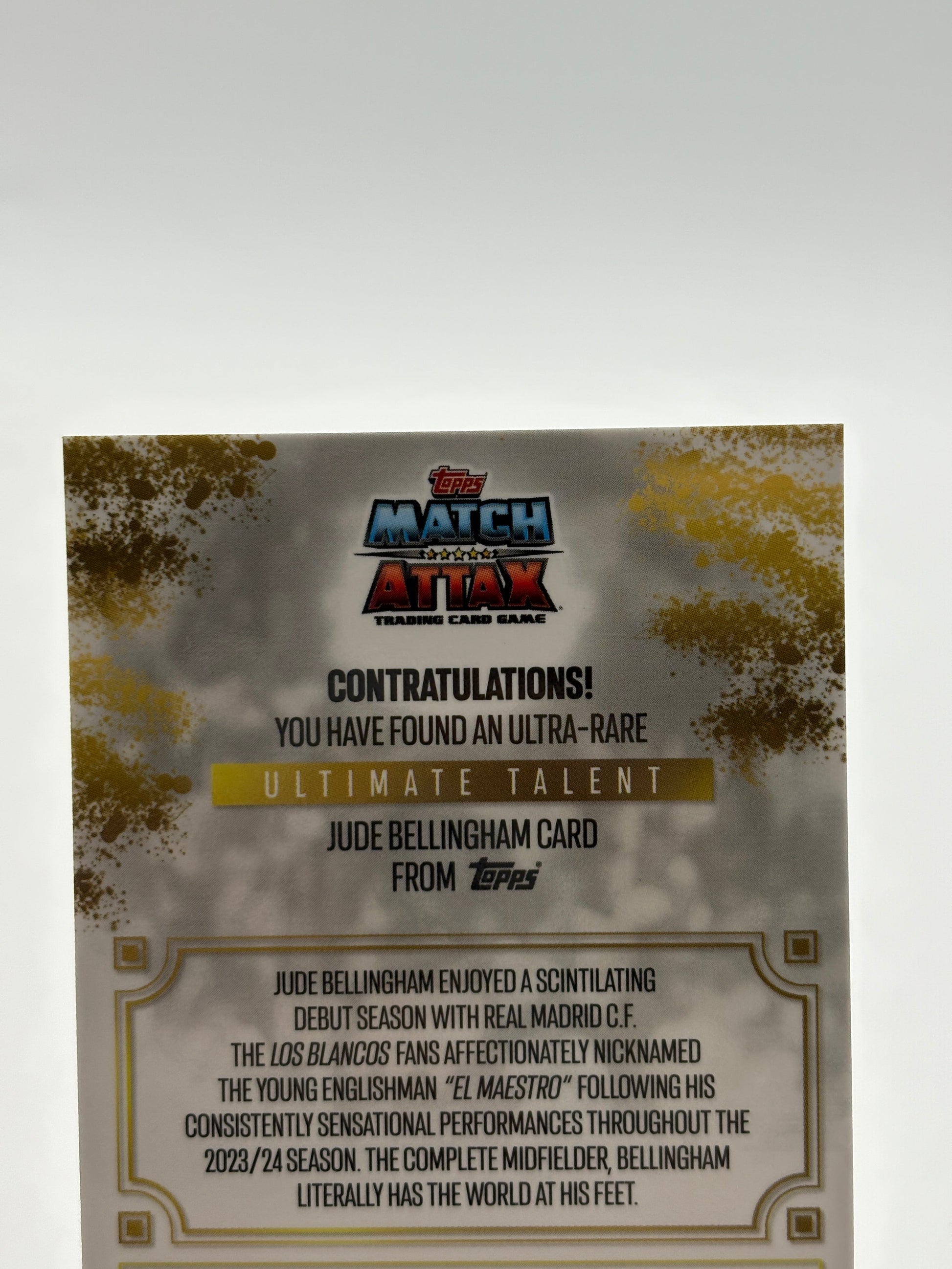 Topps match attax 2024/25 Jude Bellingham Ultimate Talent El Maestro De Madrid FRENLY BRICKS - Open 7 Days