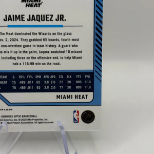 2024-25 Donruss Optic Lime Green #22 Jaime Jaquez Jr. 149/149 HEAT FRENLY BRICKS - Open 7 Days