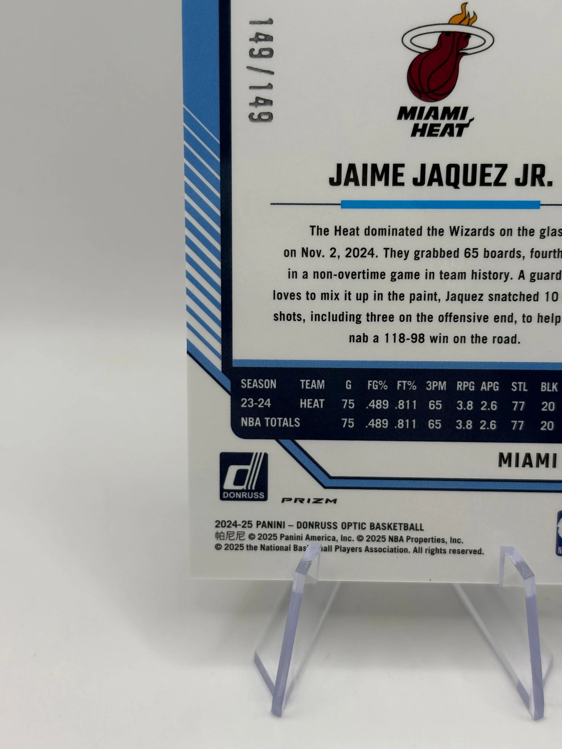 2024-25 Donruss Optic Lime Green #22 Jaime Jaquez Jr. 149/149 HEAT FRENLY BRICKS - Open 7 Days