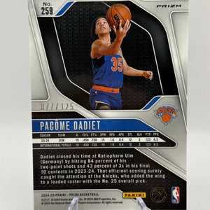 2024-25 Panini Prizm Basketball - Pacome Dadiet #259 077/125 Blue Ice FRENLY BRICKS - Open 7 Days
