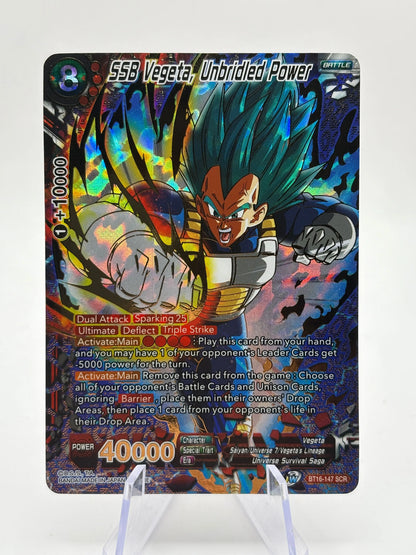 Dragon Ball Super Masters - SSB Vegeta, Unbridled Power BT16-147 SCR FRENLY BRICKS - Open 7 Days