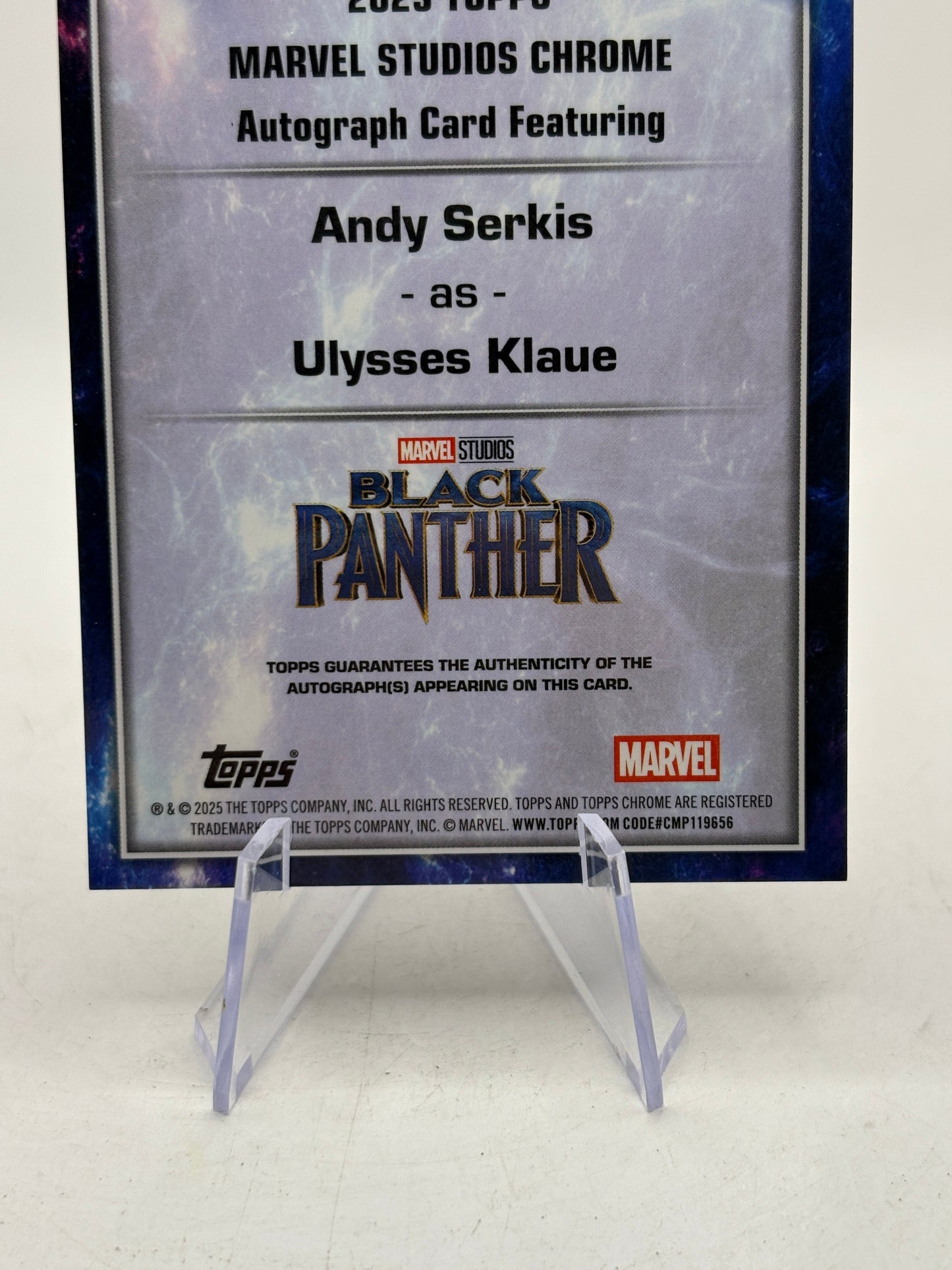 Topps Chrome Marvel 2025 Andy Serkis as Ulysses Klaue Auto /25 Orange FRENLY BRICKS - Open 7 Days