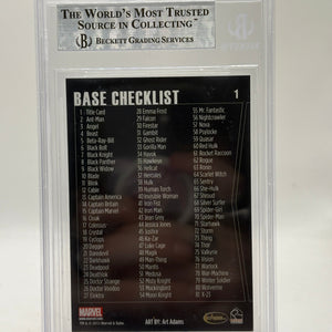 2012 Marvel Greatest Heroes #1 Base Checklist BGS 9 Mint