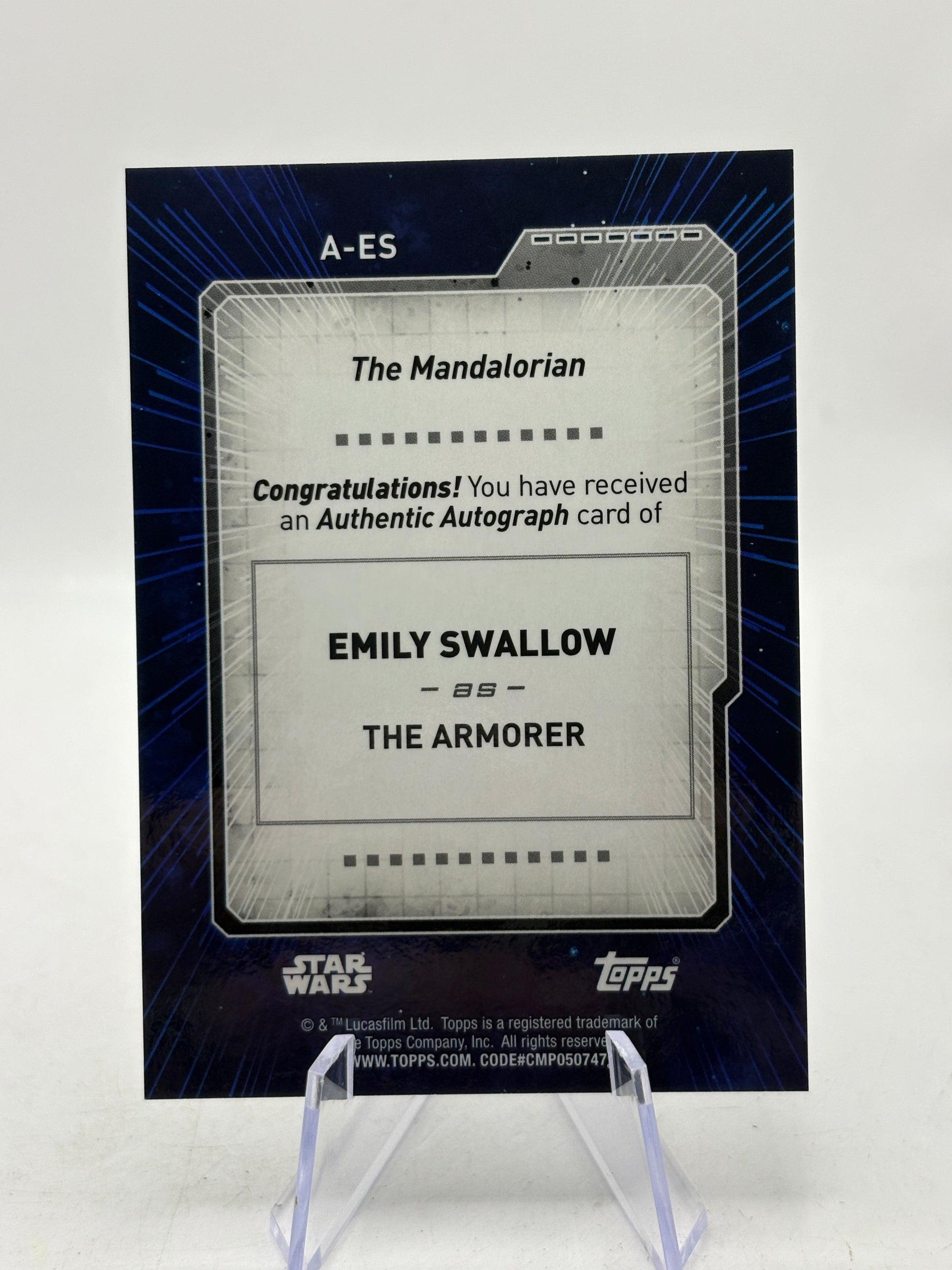 Topps Star Wars #A-ES Emily Swallow as The Armorer Auto /50 FRENLY BRICKS - Open 7 Days