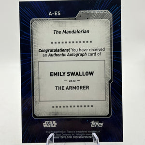 Topps Star Wars #A-ES Emily Swallow as The Armorer Auto /50 FRENLY BRICKS - Open 7 Days
