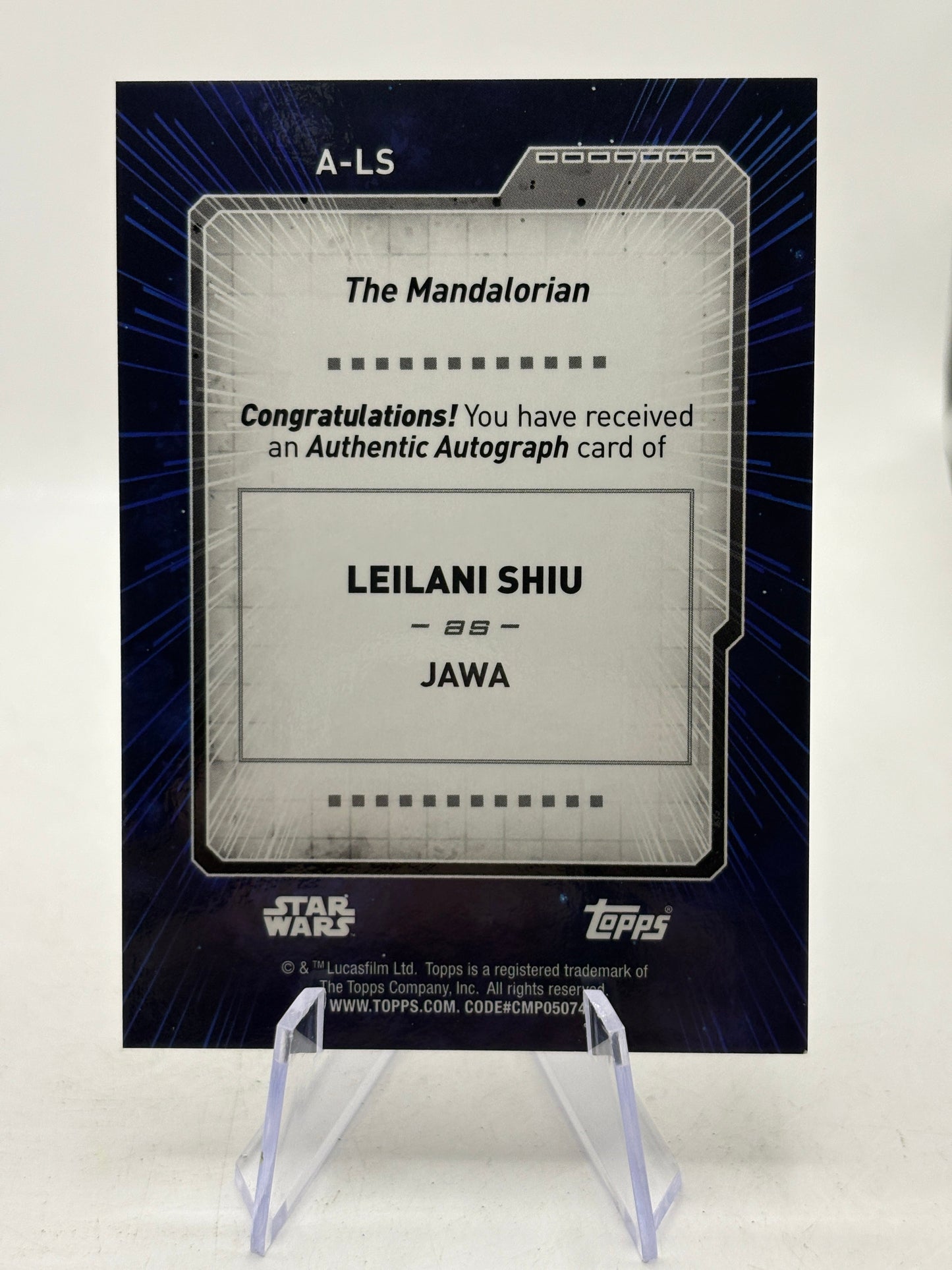 Topps Star Wars #A-LS Leilani Shiu as Jawa Auto Silver FRENLY BRICKS - Open 7 Days