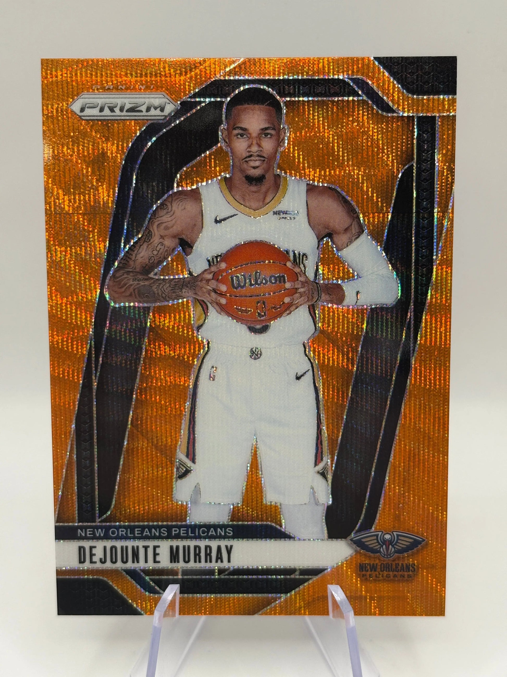 2024-25 Panini Prizm Basketball #1 Dejounte Murray 58/60 Orange Wave Parallel FRENLY BRICKS - Open 7 Days