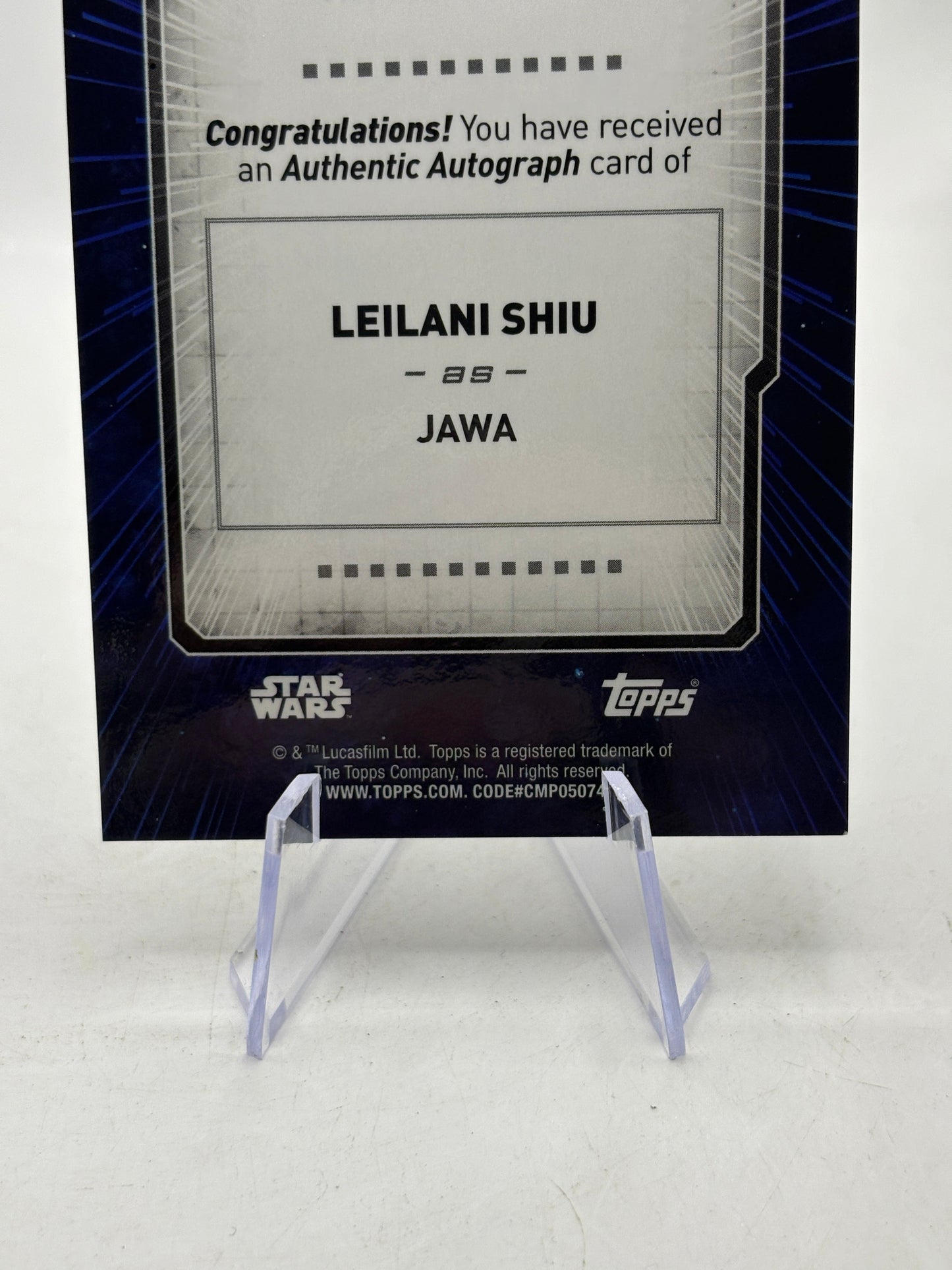 Topps Star Wars #A-LS Leilani Shiu as Jawa Auto Silver FRENLY BRICKS - Open 7 Days
