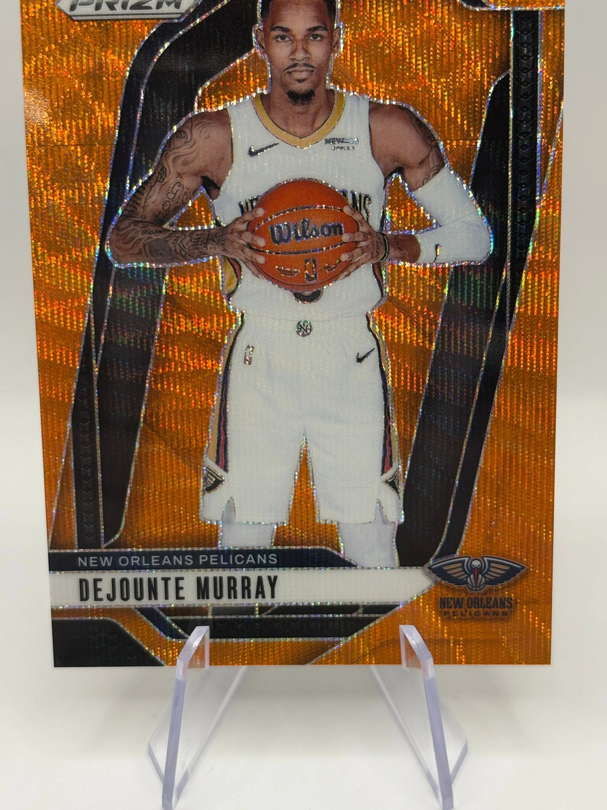 2024-25 Panini Prizm Basketball #1 Dejounte Murray 58/60 Orange Wave Parallel FRENLY BRICKS - Open 7 Days