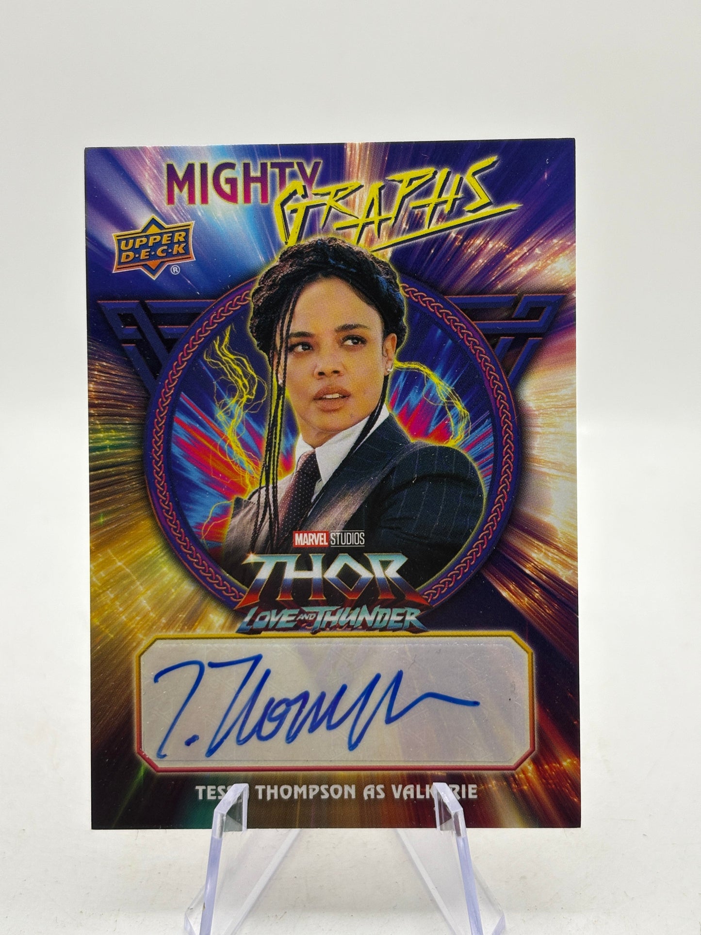 2023 Marvel Upper Deck #MG-TT Mighty Graphs Tessa Thompson Auto Valkyrie FRENLY BRICKS - Open 7 Days