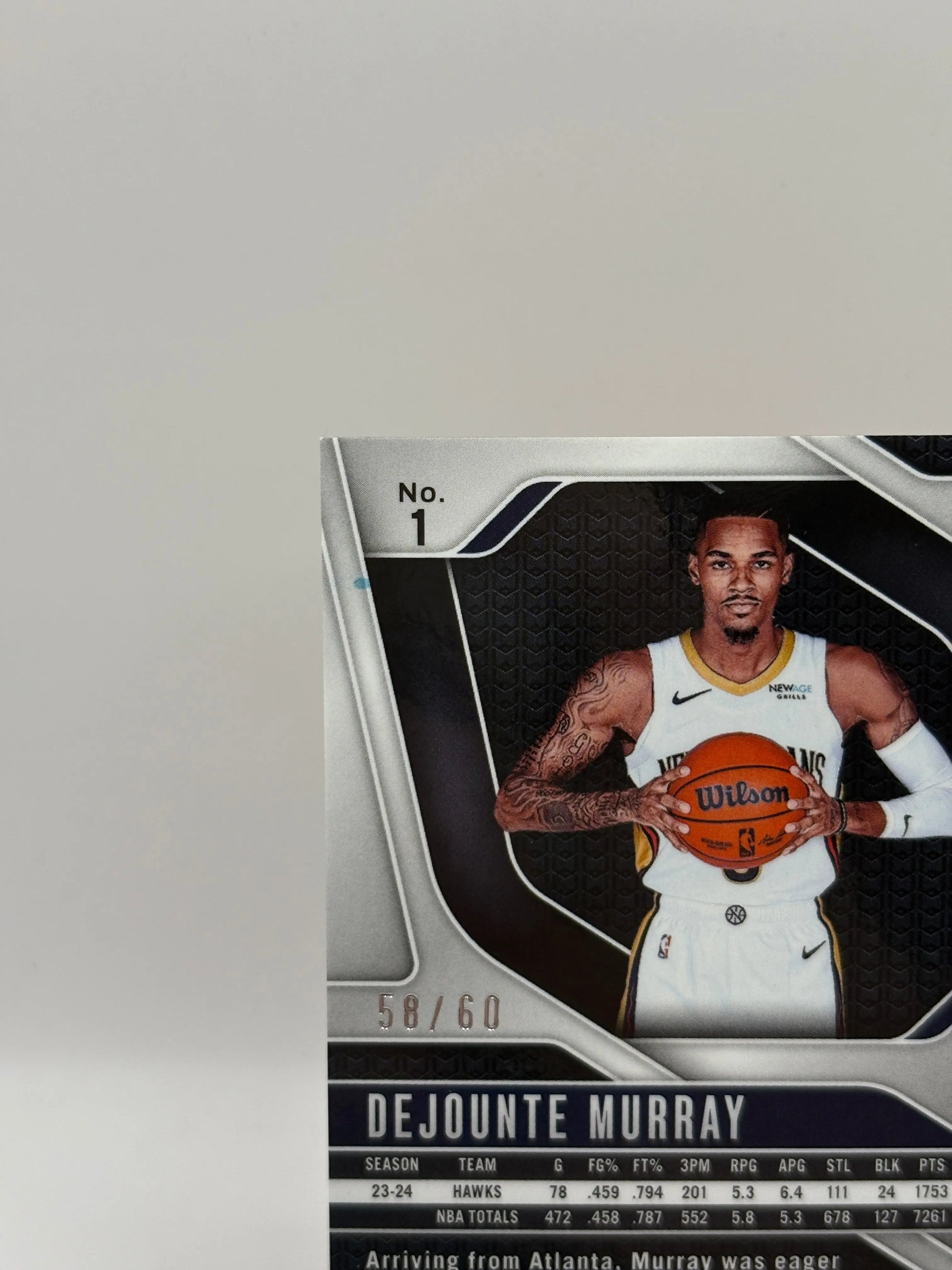 2024-25 Panini Prizm Basketball #1 Dejounte Murray 58/60 Orange Wave Parallel FRENLY BRICKS - Open 7 Days