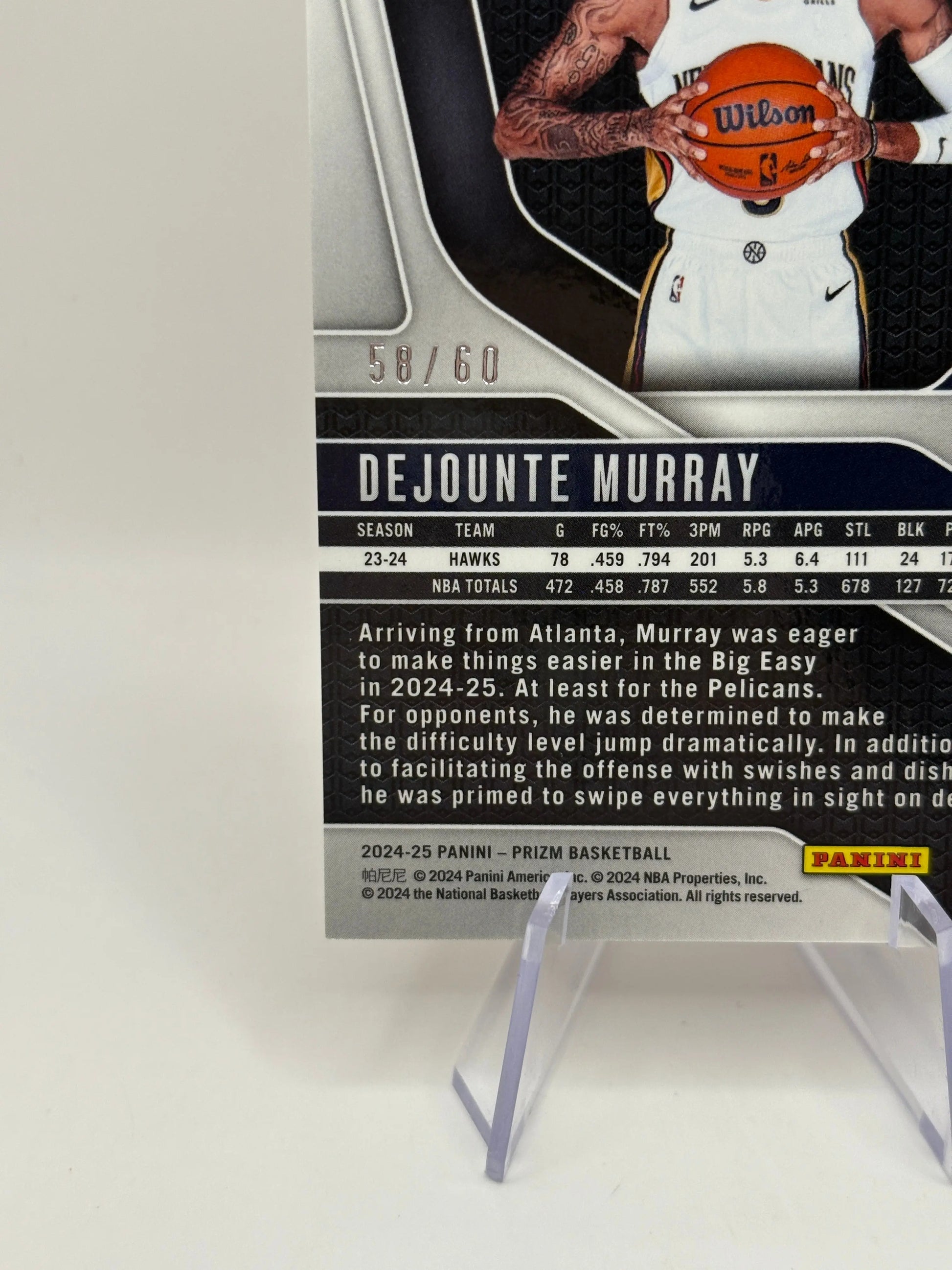 2024-25 Panini Prizm Basketball #1 Dejounte Murray 58/60 Orange Wave Parallel FRENLY BRICKS - Open 7 Days