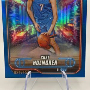 2024-25 Topps Chrome Blue Refractor #99 Chet Holmgren /150 OKC Thunder FRENLY BRICKS - Open 7 Days