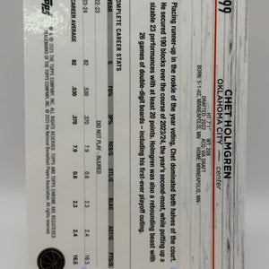 2024-25 Topps Chrome Blue Refractor #99 Chet Holmgren /150 OKC Thunder FRENLY BRICKS - Open 7 Days