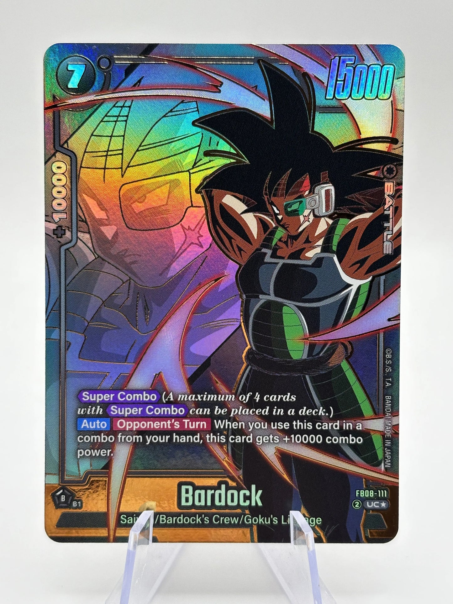 Dragon Ball Super Fusion World - Bardock FB08-111 UC* Alt Art NM FRENLY BRICKS - Open 7 Days