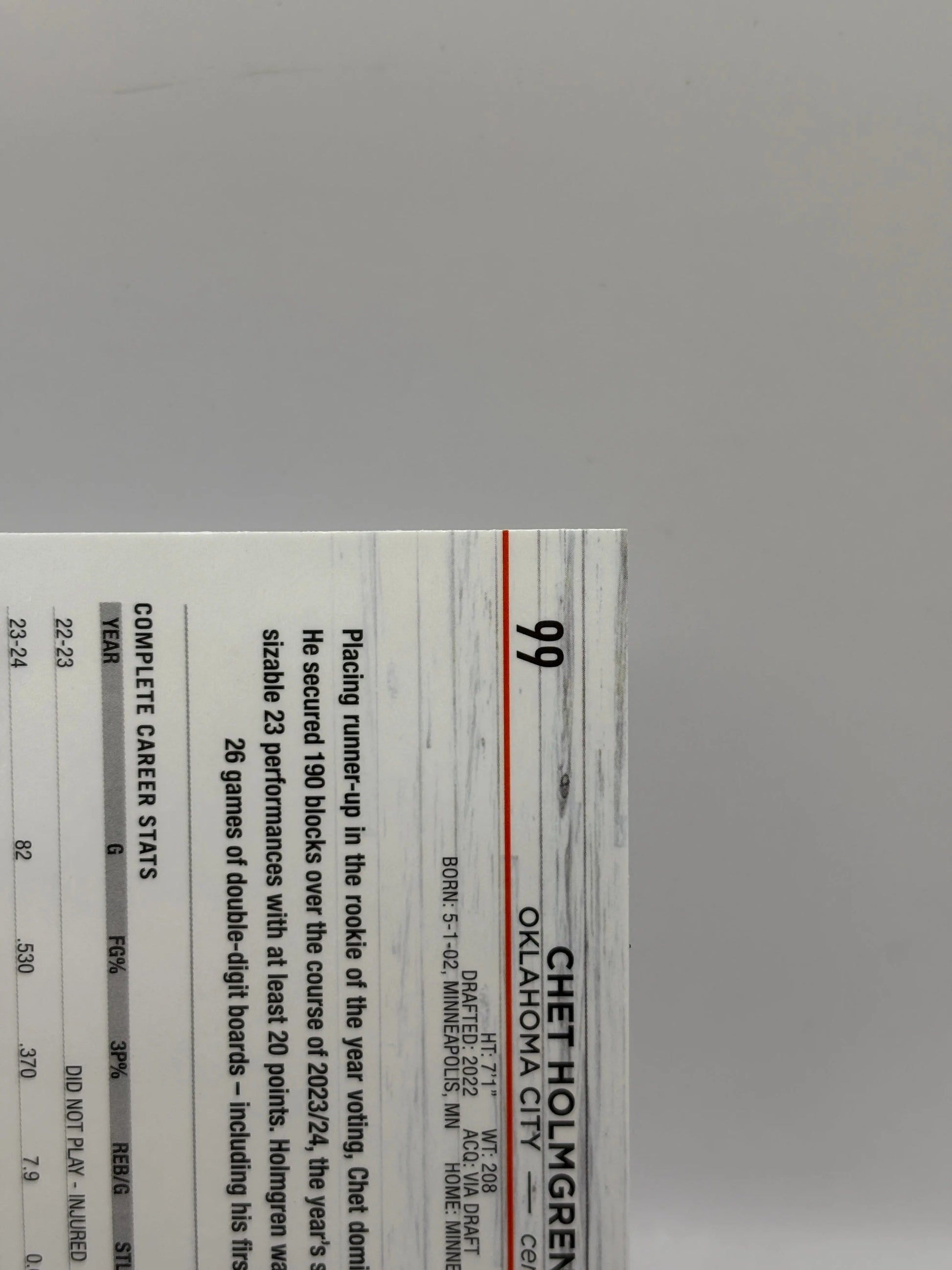 2024-25 Topps Chrome Blue Refractor #99 Chet Holmgren /150 OKC Thunder FRENLY BRICKS - Open 7 Days