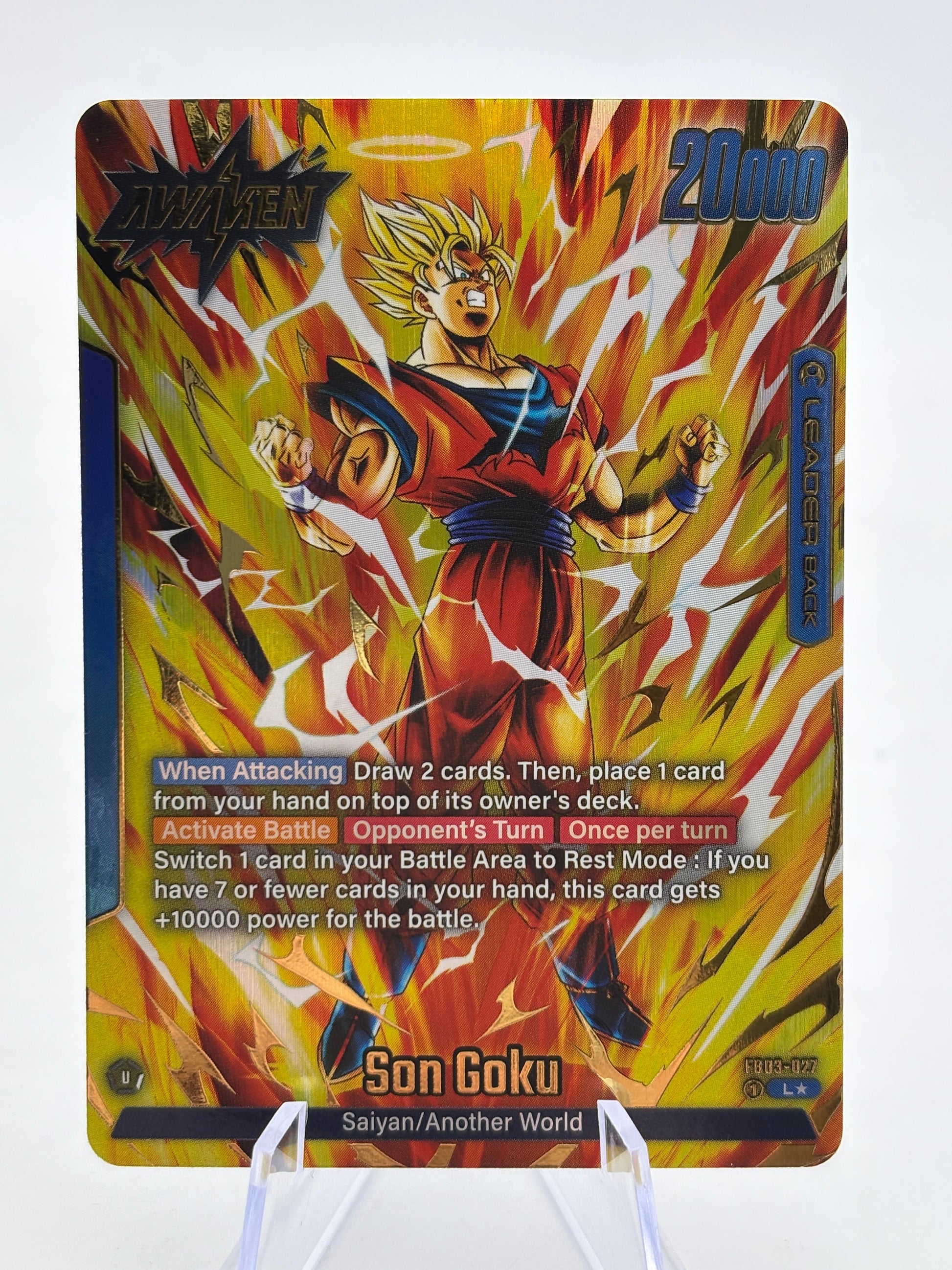 Dragon Ball Super Fusion World - Son Goku FB03-027 Leader Alt Art NM FRENLY BRICKS - Open 7 Days