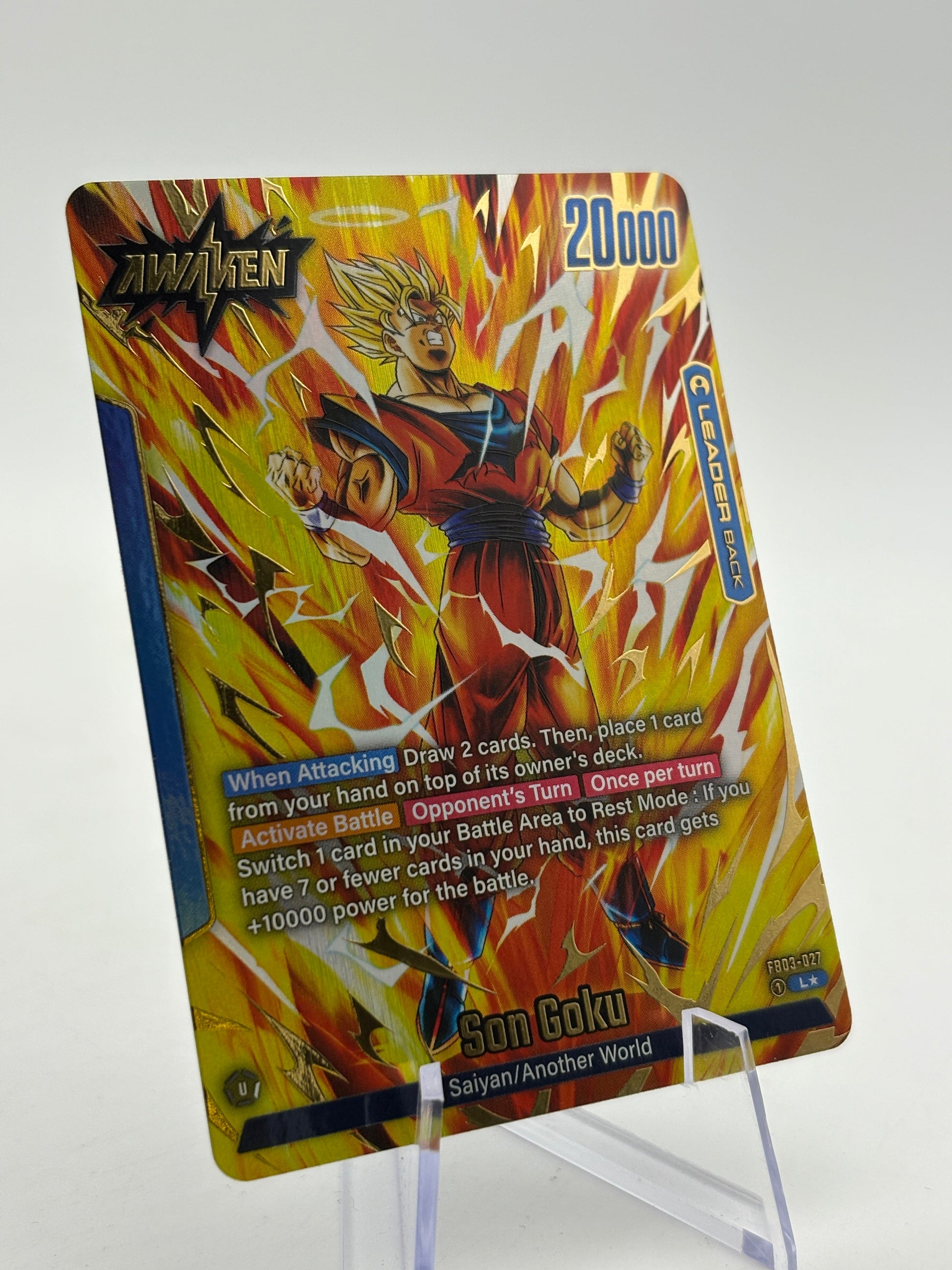Dragon Ball Super Fusion World - Son Goku FB03-027 Leader Alt Art NM FRENLY BRICKS - Open 7 Days