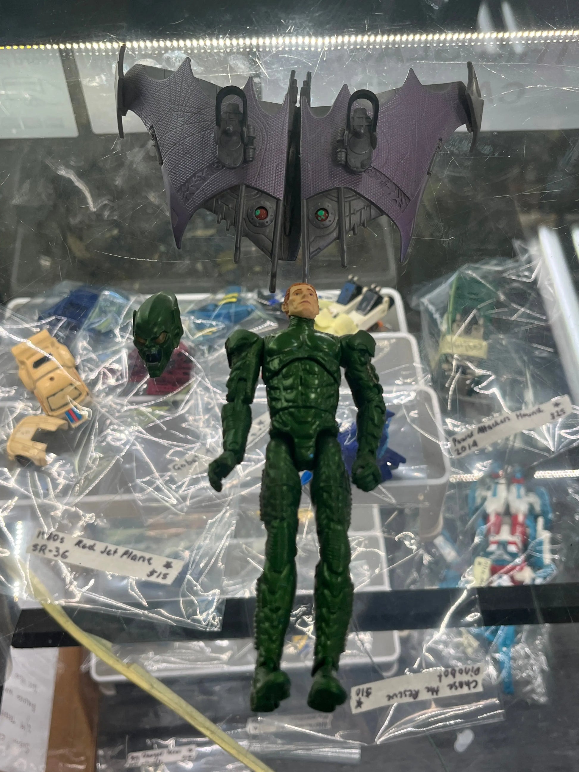 Marvel Spider-Man Movie Green Goblin 6” Action Figure Glider Removable Mask 2002 FRENLY BRICKS - Open 7 Days