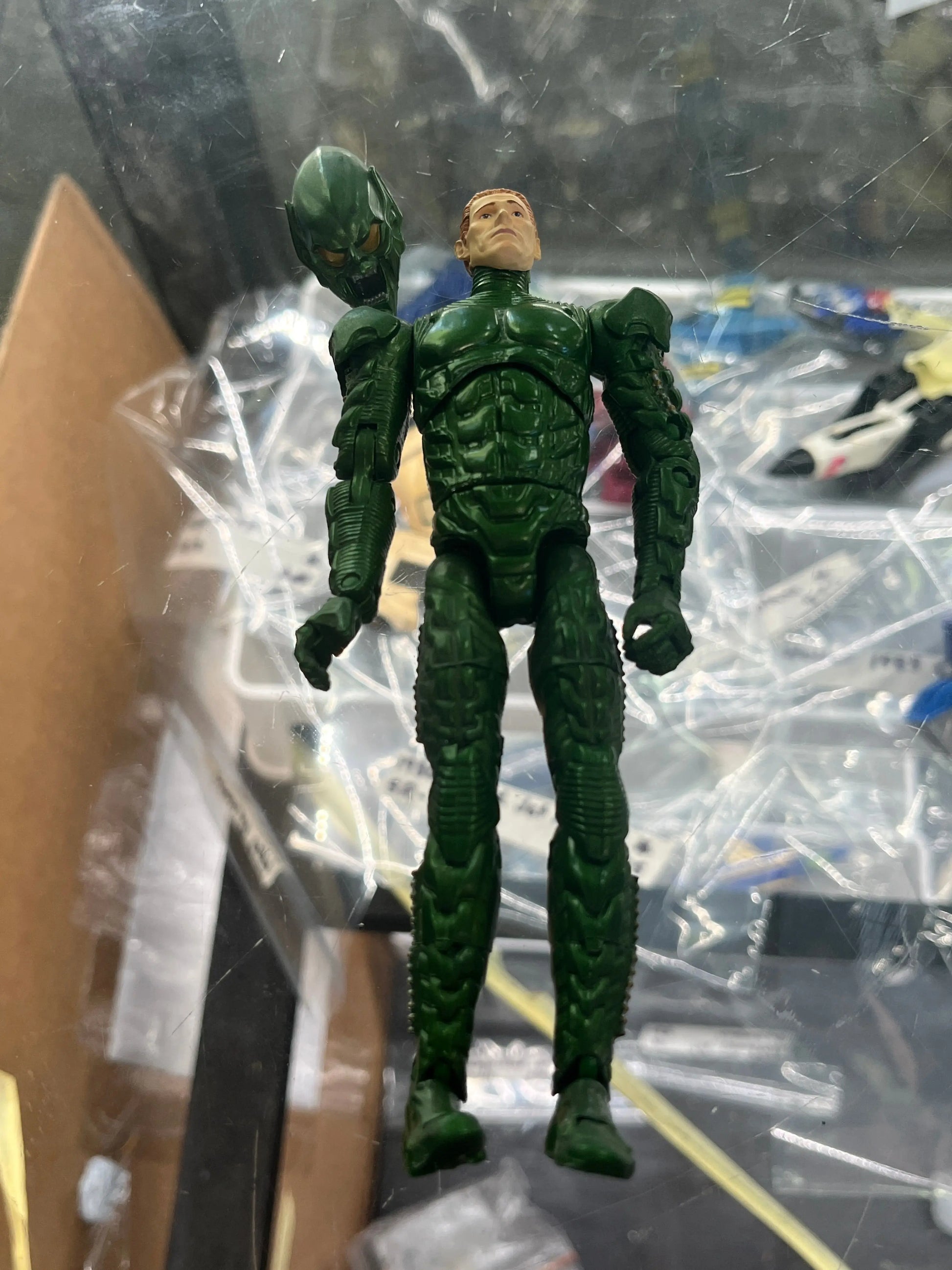 Marvel Spider-Man Movie Green Goblin 6” Action Figure Glider Removable Mask 2002 FRENLY BRICKS - Open 7 Days