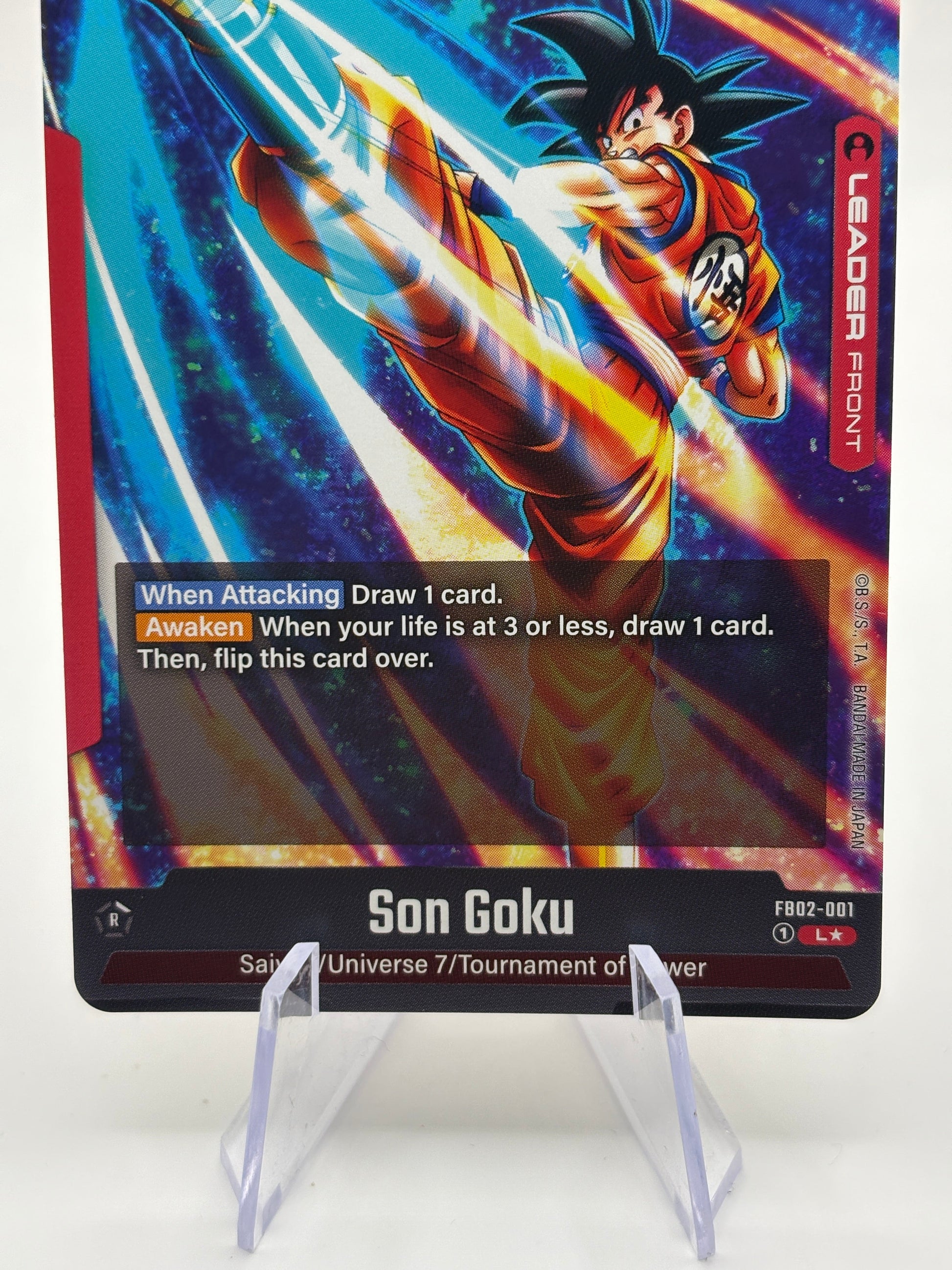Dragon Ball Super Fusion World - Son Goku FB02-001 Leader Alternate Art NM FRENLY BRICKS - Open 7 Days