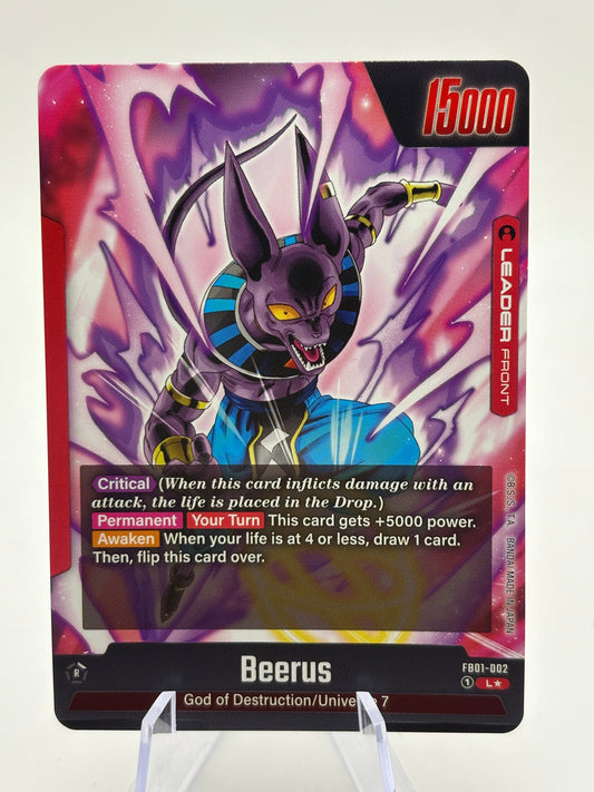 Dragon Ball Super Fusion World - Beerus FB01-002 Leader Alternate Art NM FRENLY BRICKS - Open 7 Days