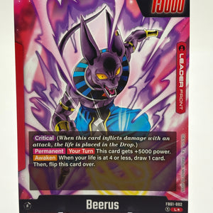 Dragon Ball Super Fusion World - Beerus FB01-002 Leader Alternate Art NM FRENLY BRICKS - Open 7 Days