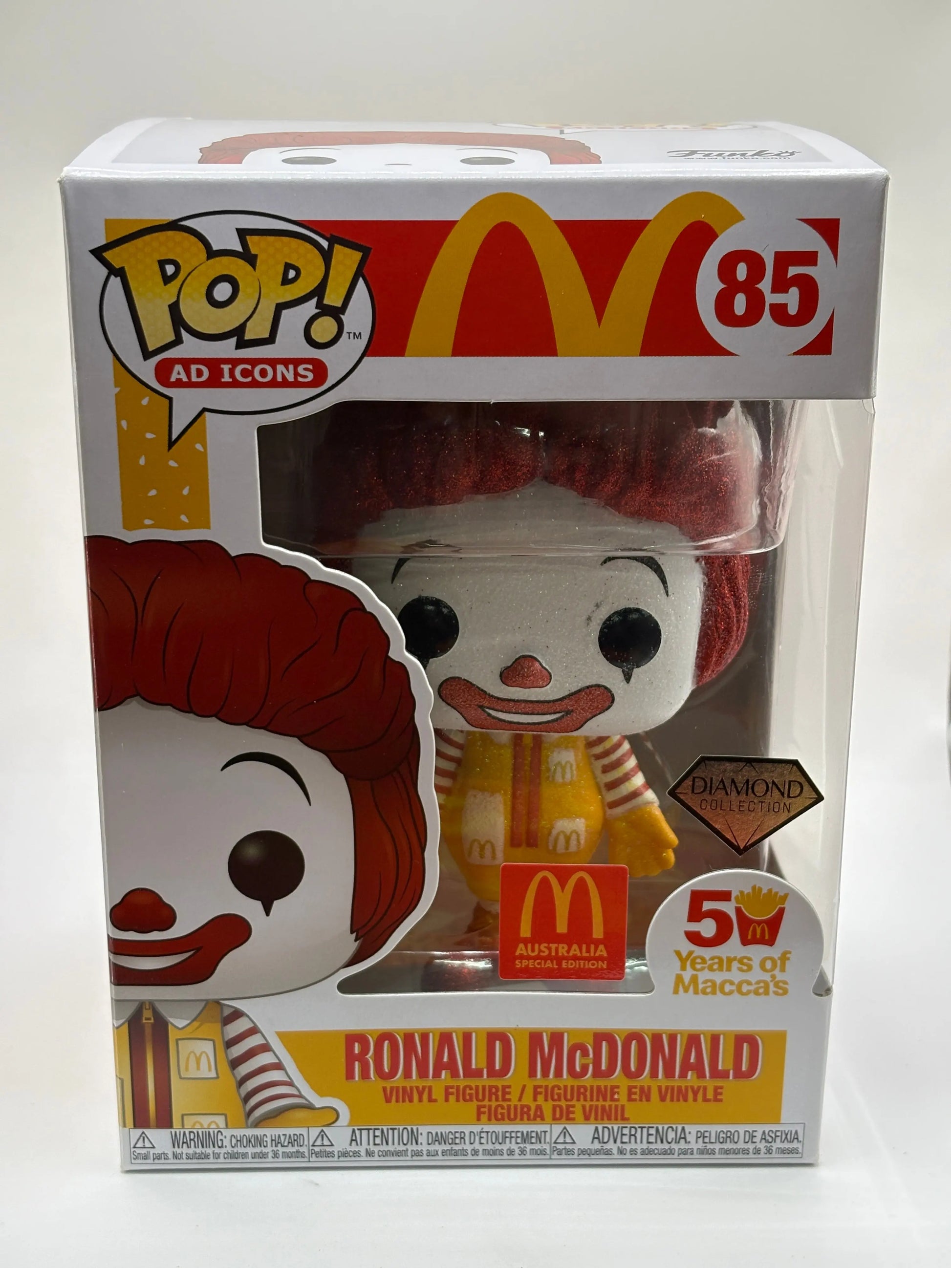 Funko POP! Ad Icons Mcdonalds #85 Ronald Mcdonald Diamond Australia SE FRENLY BRICKS - Open 7 Days