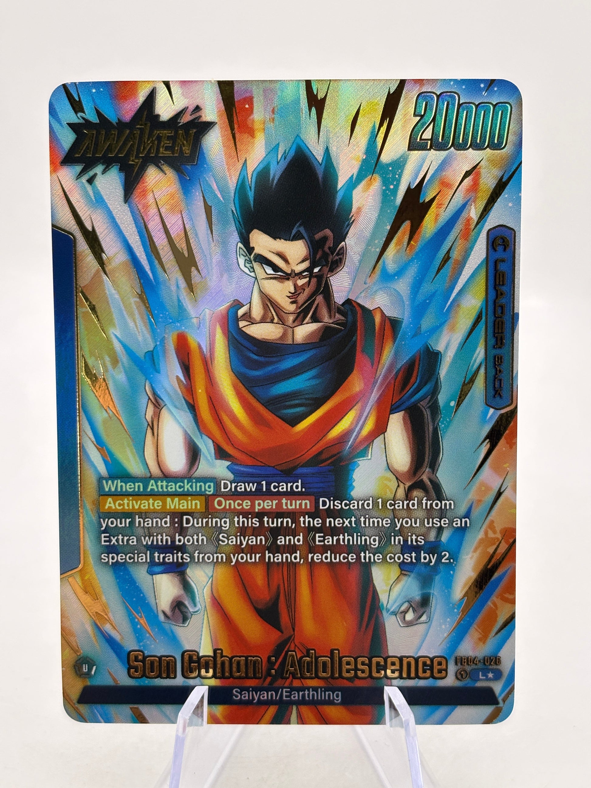 Dragon Ball Super Fusion World - Son Gohan : Adolescence FB04-026 Leader Alt Art FRENLY BRICKS - Open 7 Days