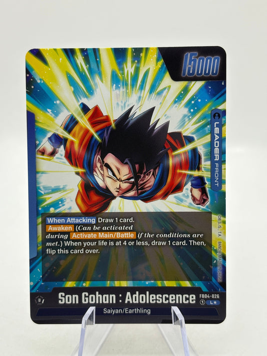 Dragon Ball Super Fusion World - Son Gohan : Adolescence FB04-026 Leader Alt Art FRENLY BRICKS - Open 7 Days