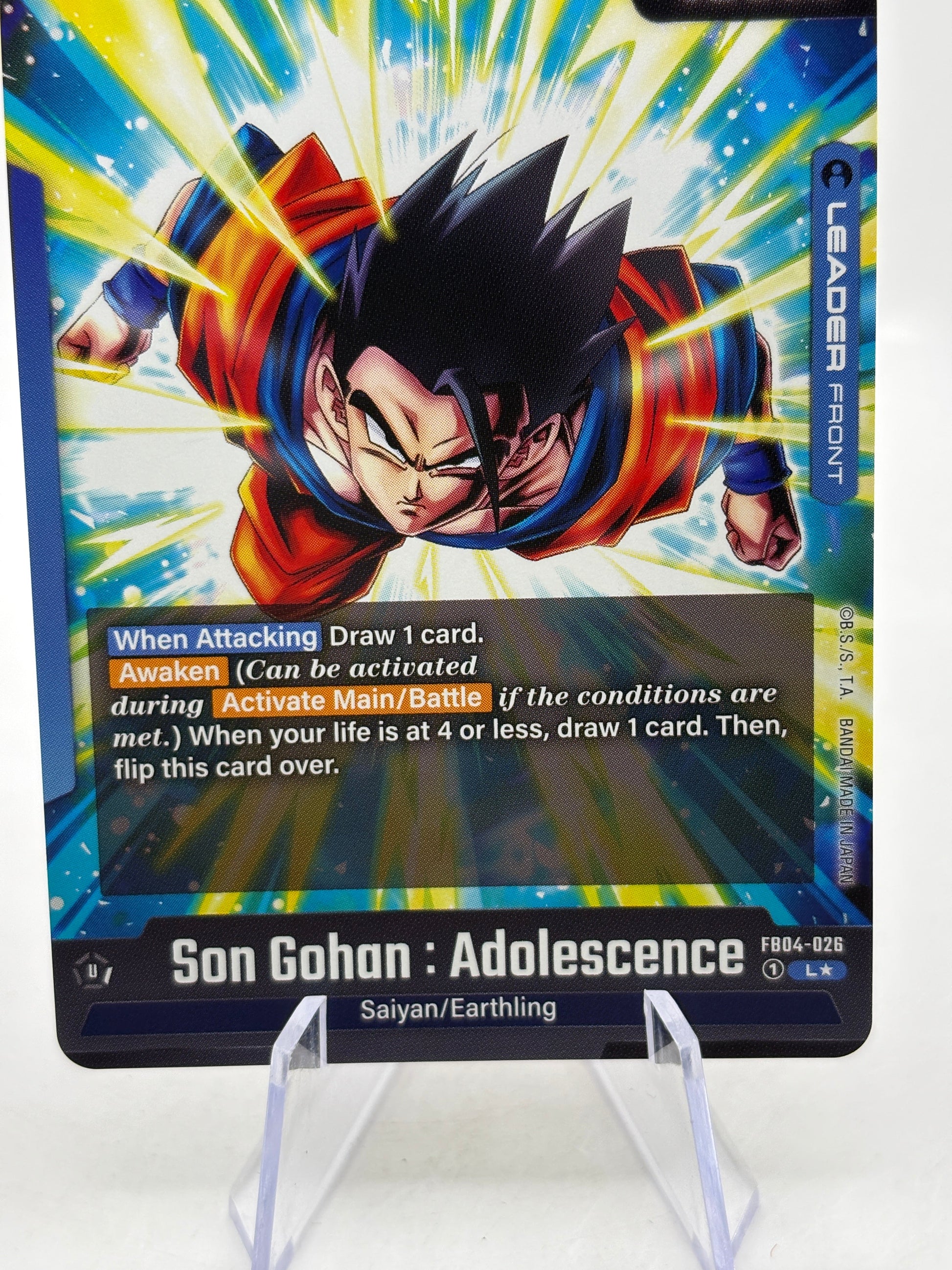 Dragon Ball Super Fusion World - Son Gohan : Adolescence FB04-026 Leader Alt Art FRENLY BRICKS - Open 7 Days