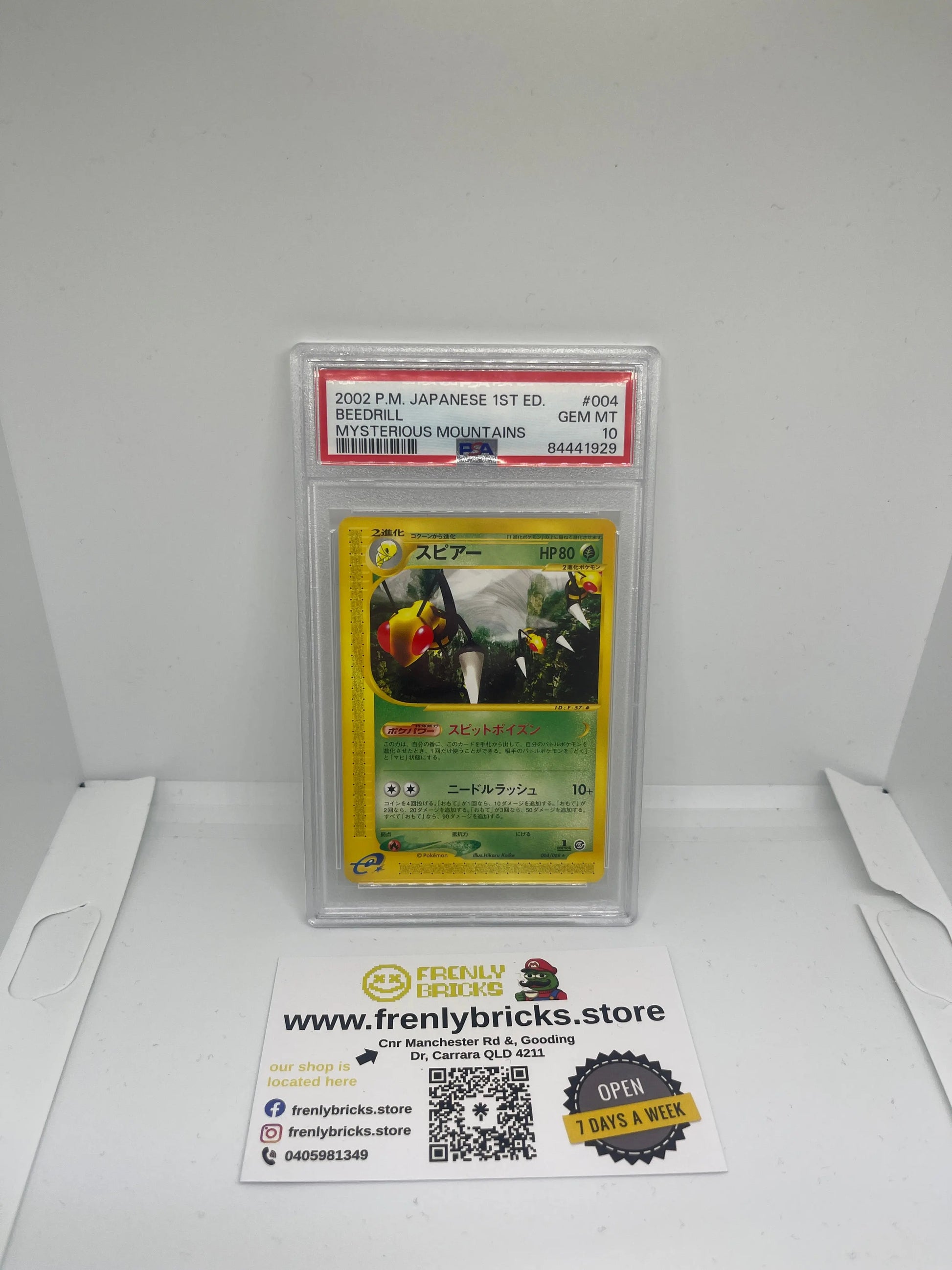 Pokemon TCG 2002 Japanese Beedrill 1st Edition 004/088 Mysterious Mountains PSA 10 GEM MINT FRENLY BRICKS - Open 7 Days