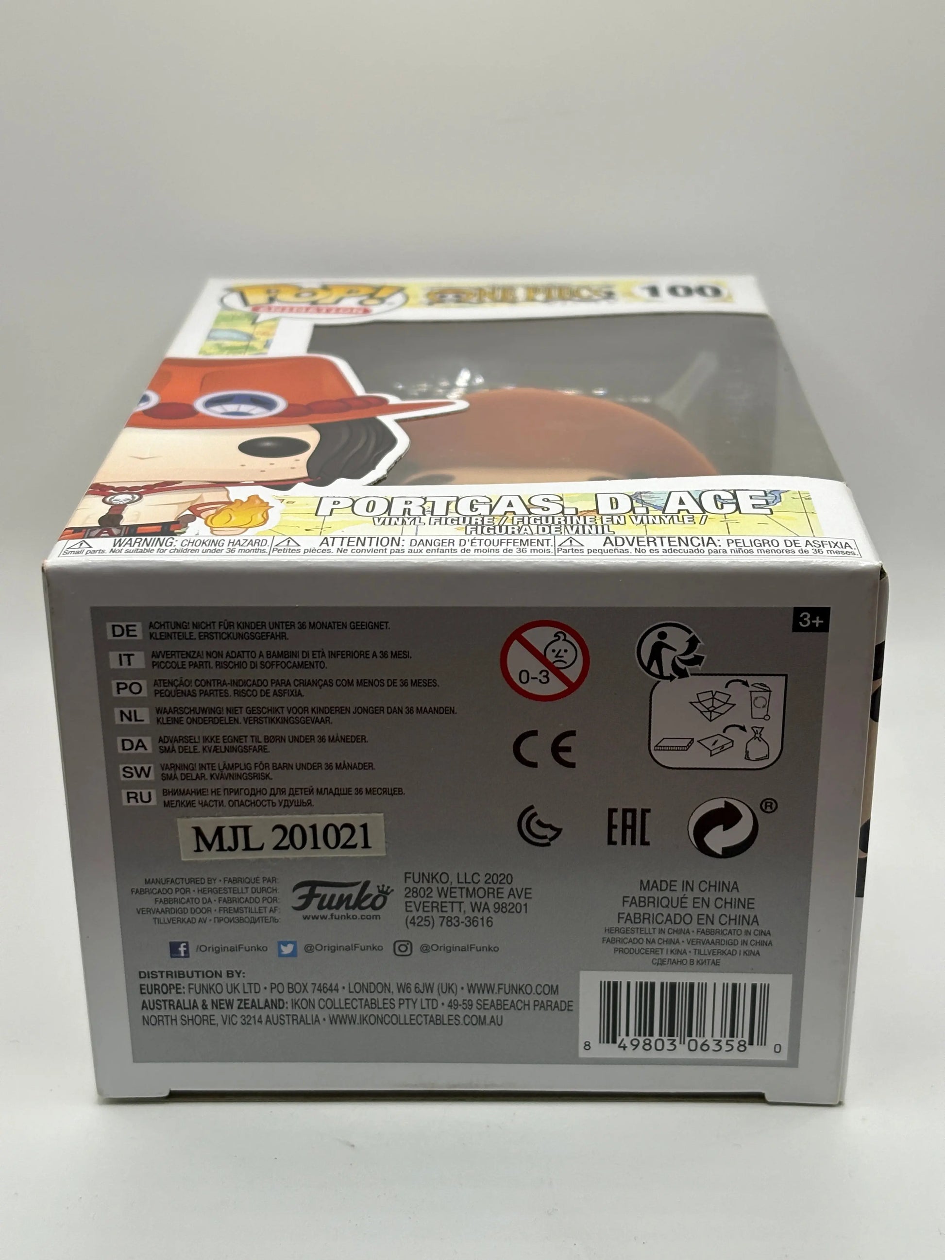 Funko POP! Animation One Piece #100 Portgas D Ace MJL201021 BNIB FRENLY BRICKS - Open 7 Days