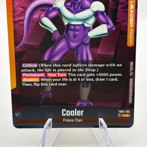 Dragon Ball Super Fusion World - Cooler FB01-105 Leader Alt Art FRENLY BRICKS - Open 7 Days